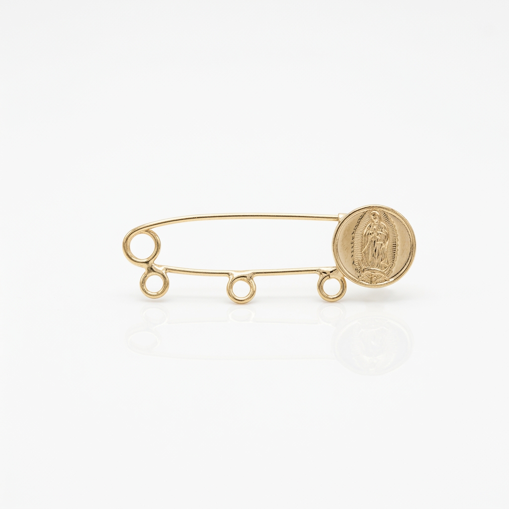12570 18k Gold Plated Brass Baby Pin with Guadalupe