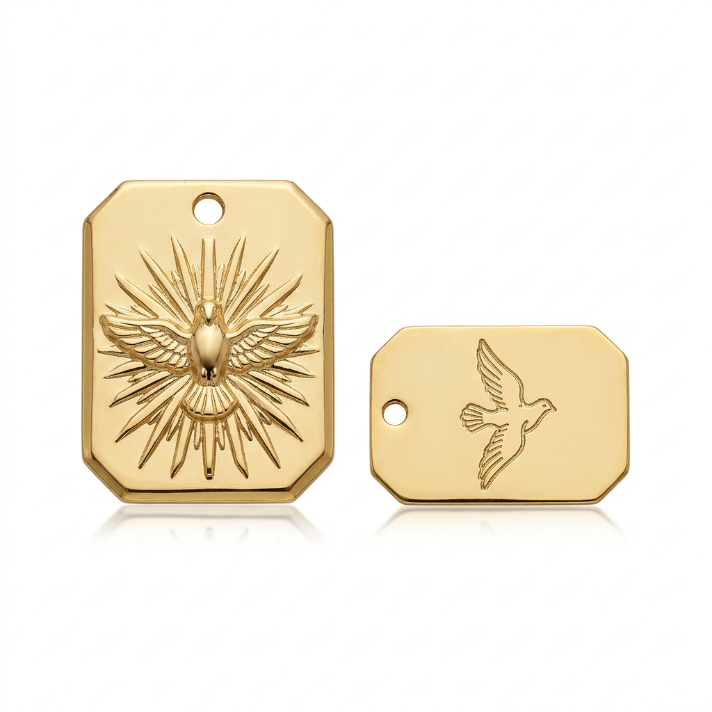 6653 18k Gold Plated Brass Holy Spirit Pendant — 6 Pcs