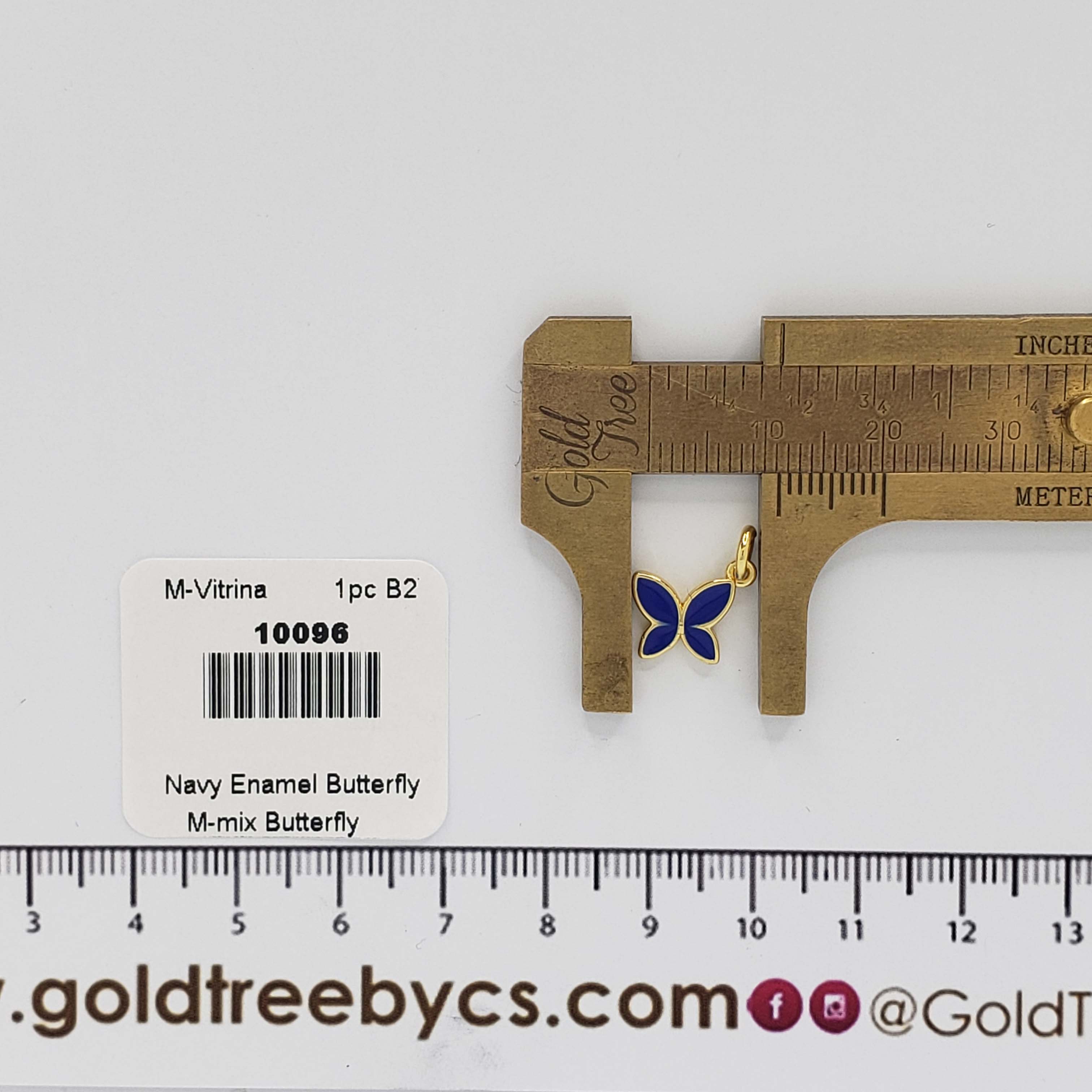 10096 Navy Enamel Butterfly Pendant