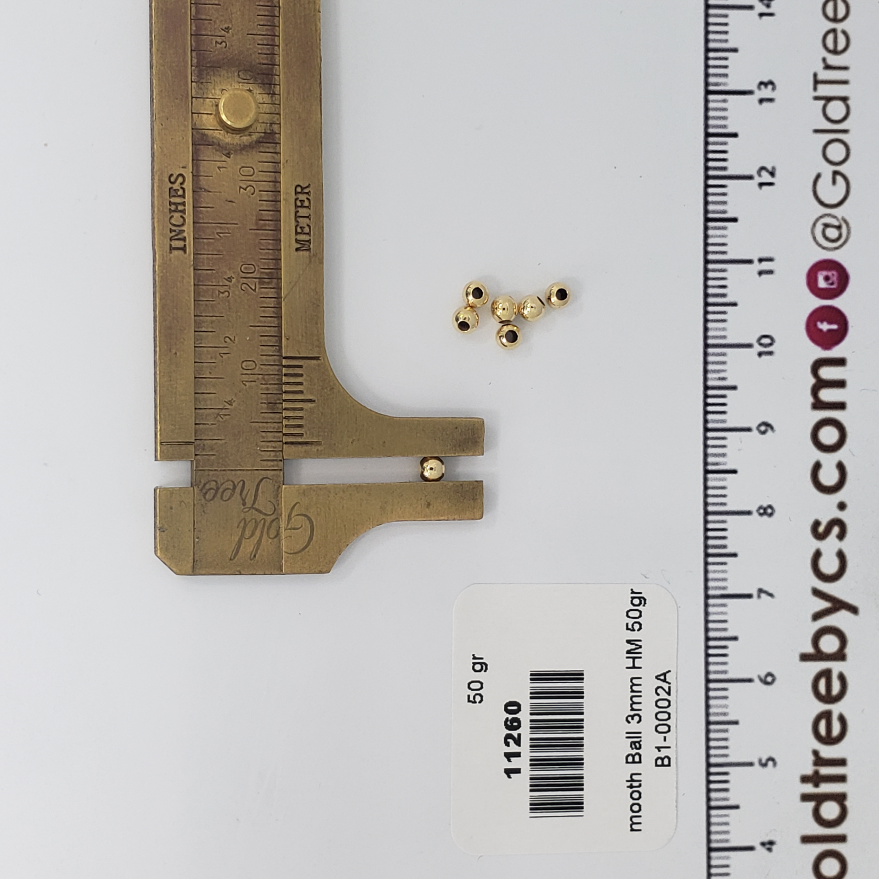 11260 3mm Medium Hole Smooth Round Beads