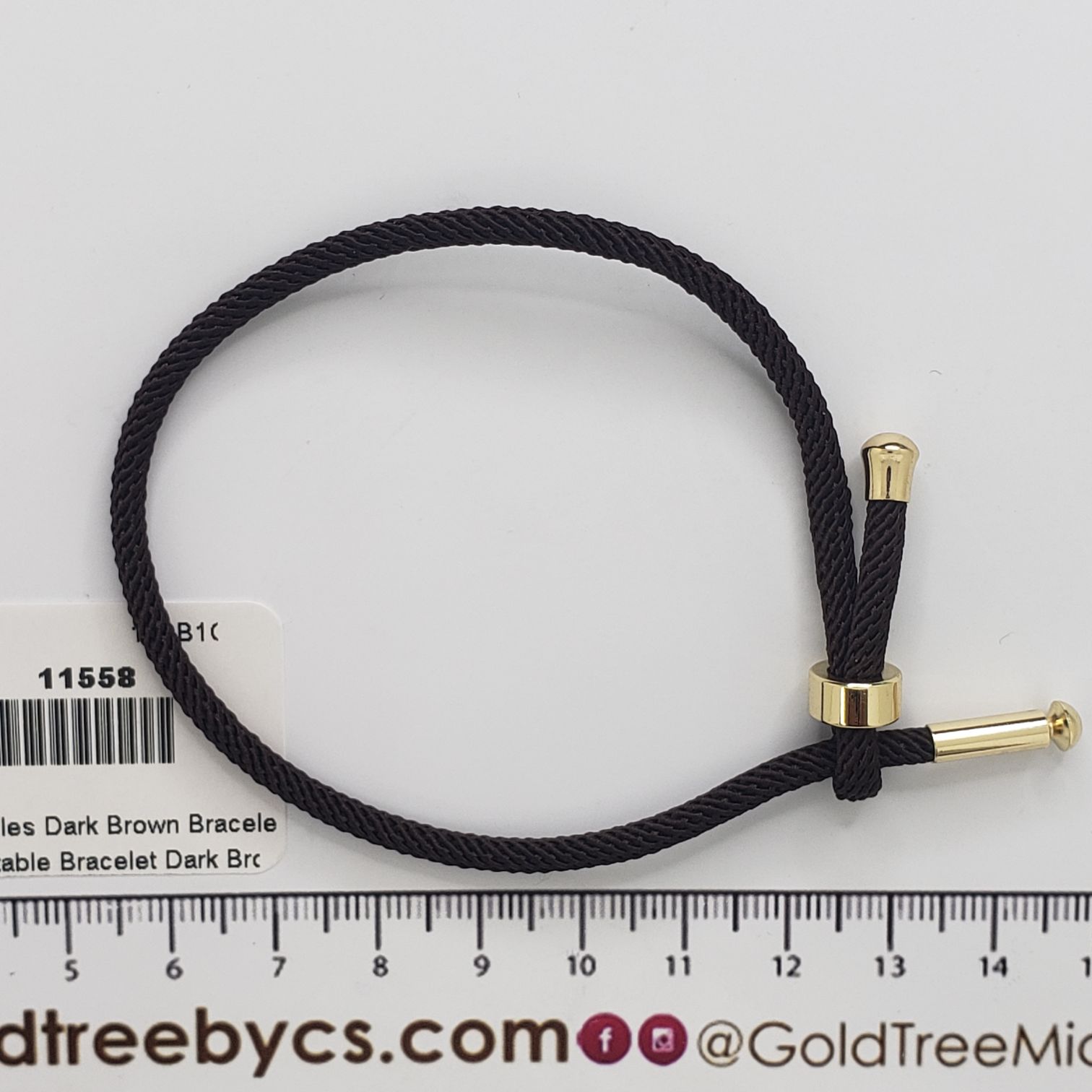 11558 Dark Brown Adjustable Bracelet with Ring