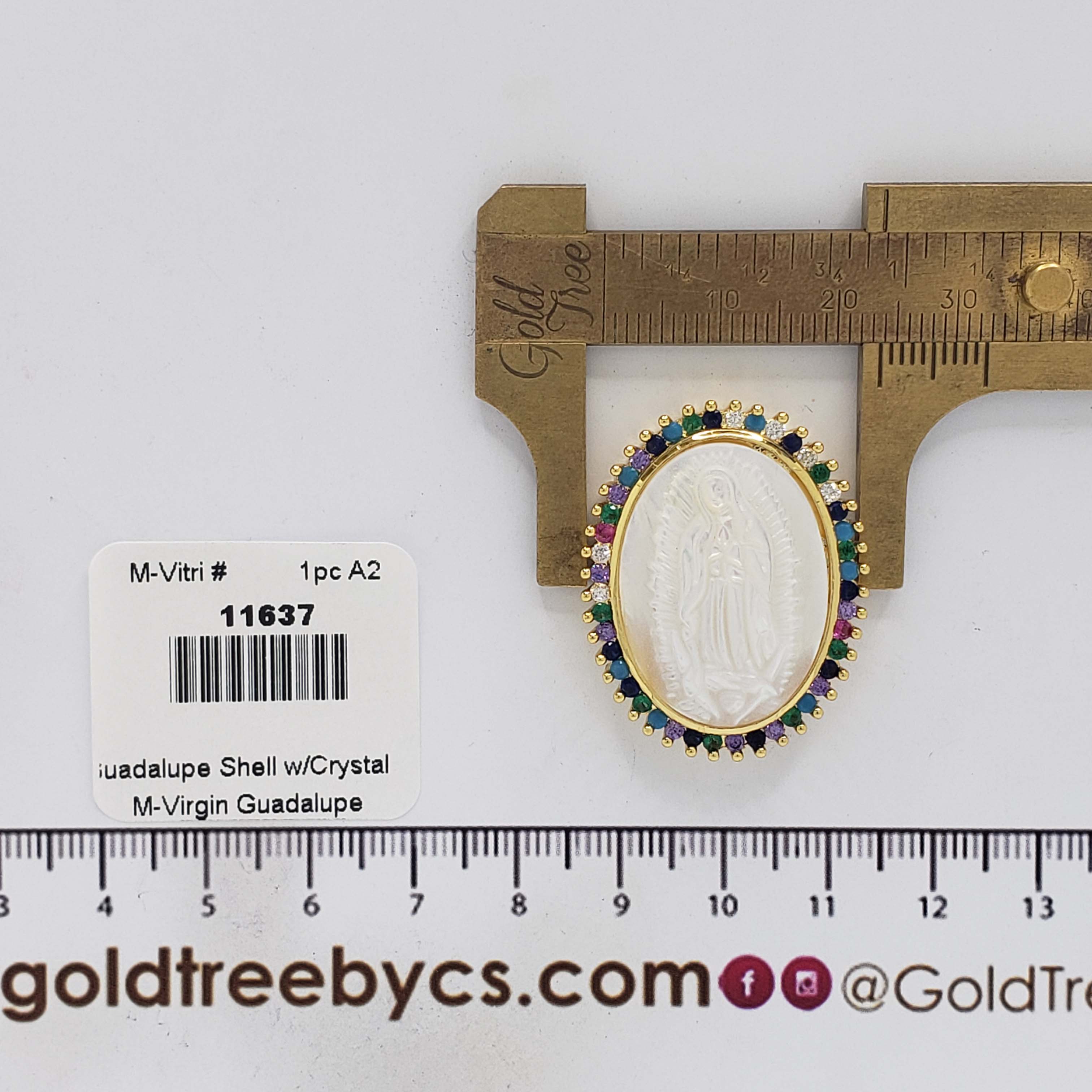 11637 Guadalupe Shell with Crystal Clear Pendant