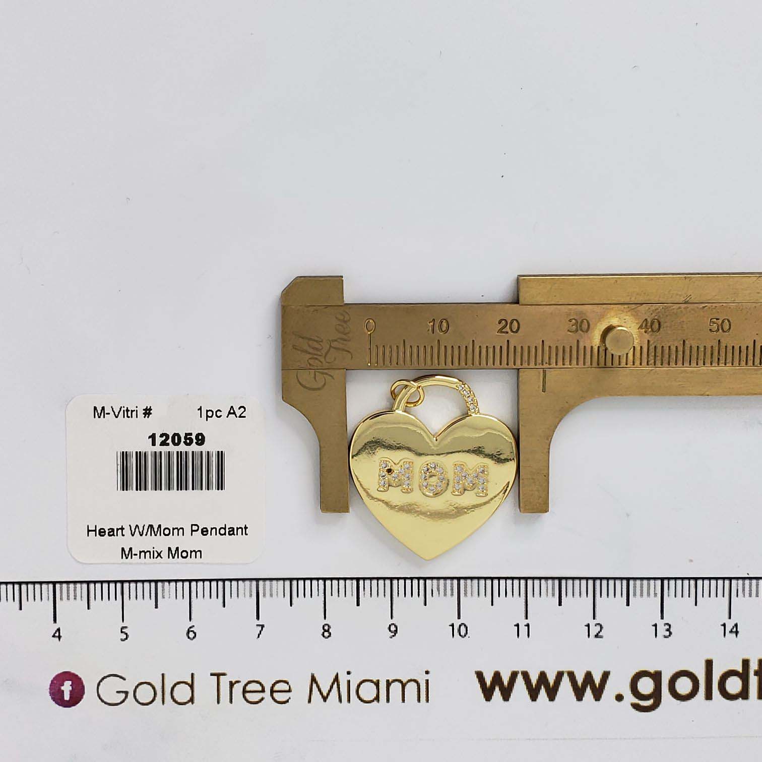 12059 Heart with 'Mom' Pendant