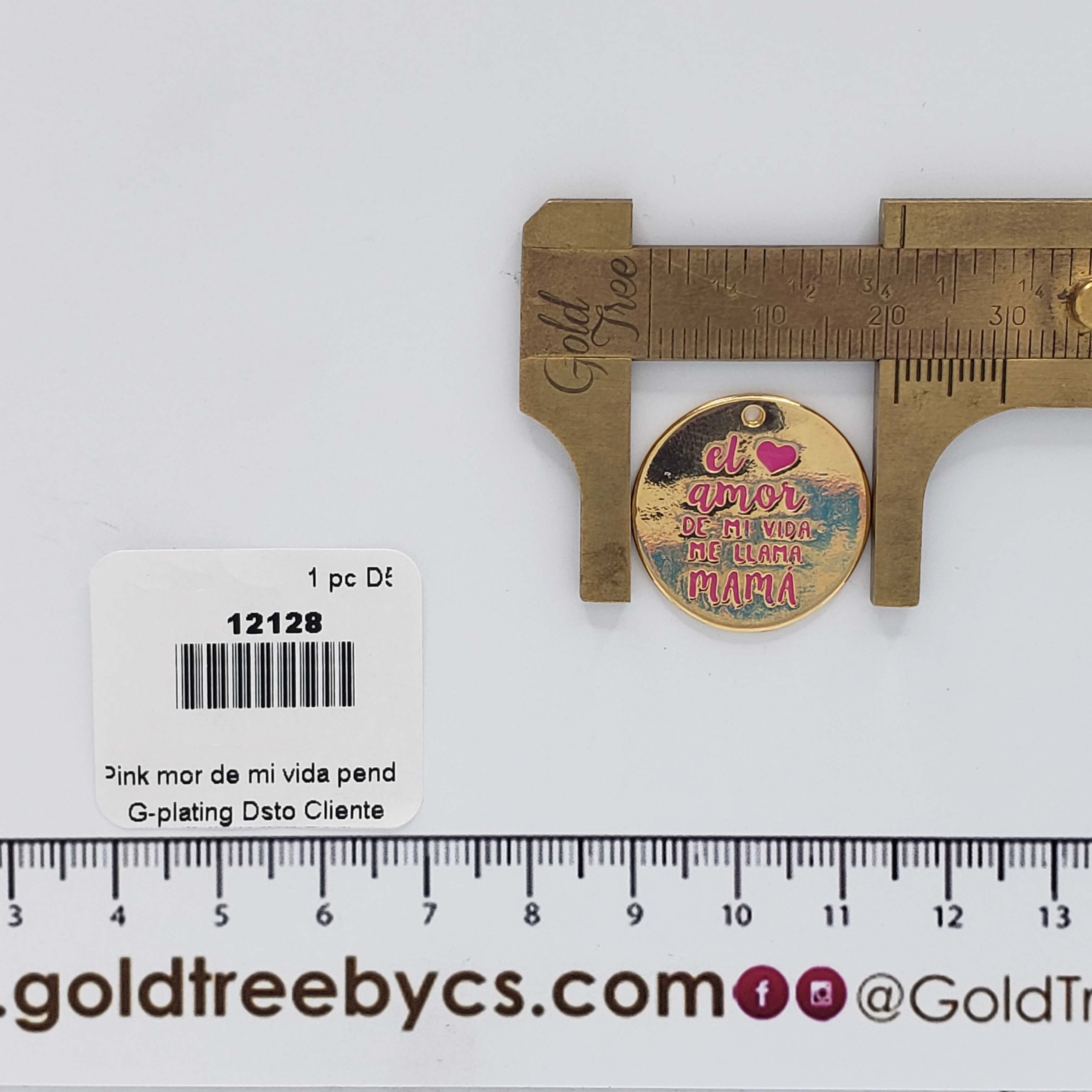 12128  Pink 'Amor de Mi Vida' Pendant