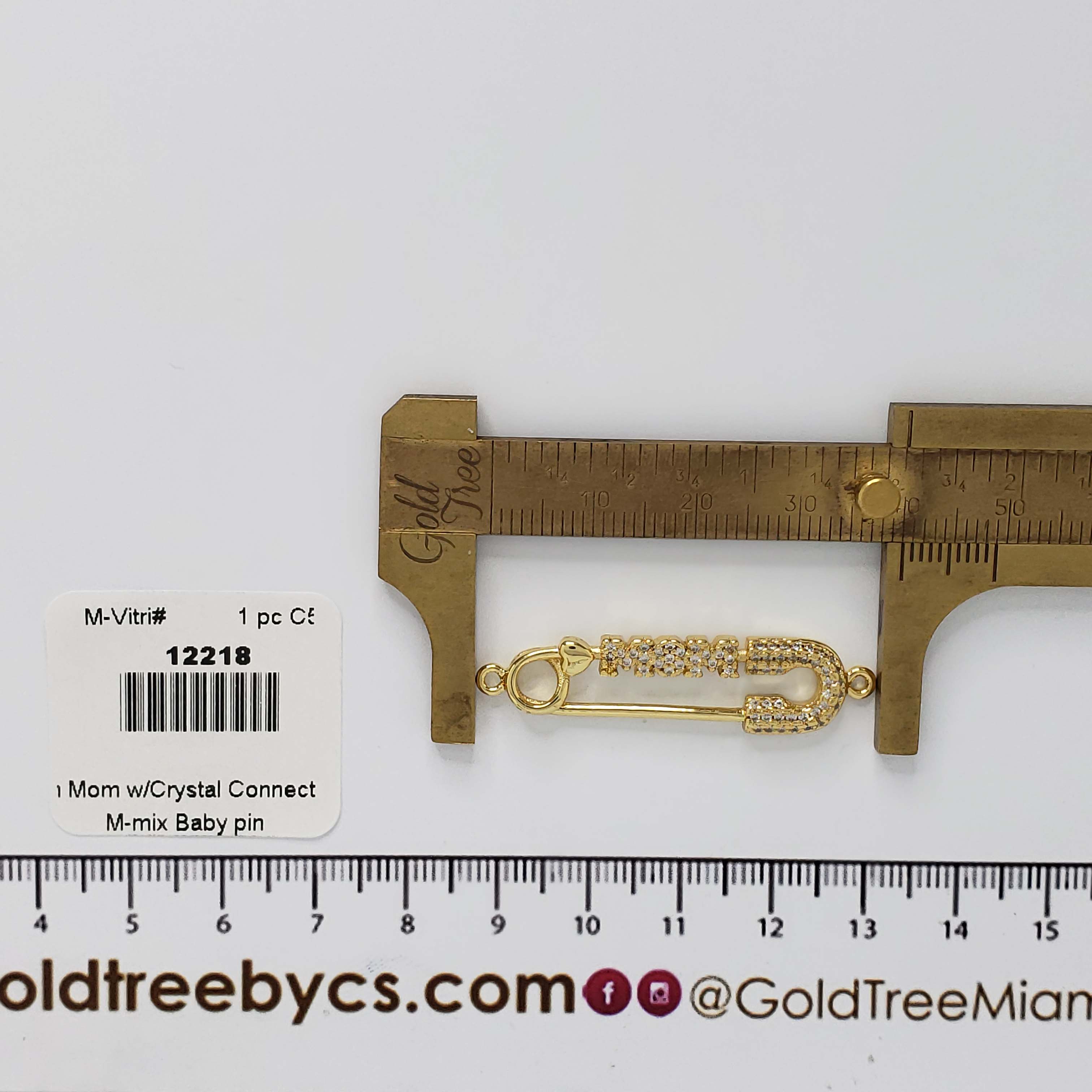 12218 Baby Pin Mom with Crystal Connector