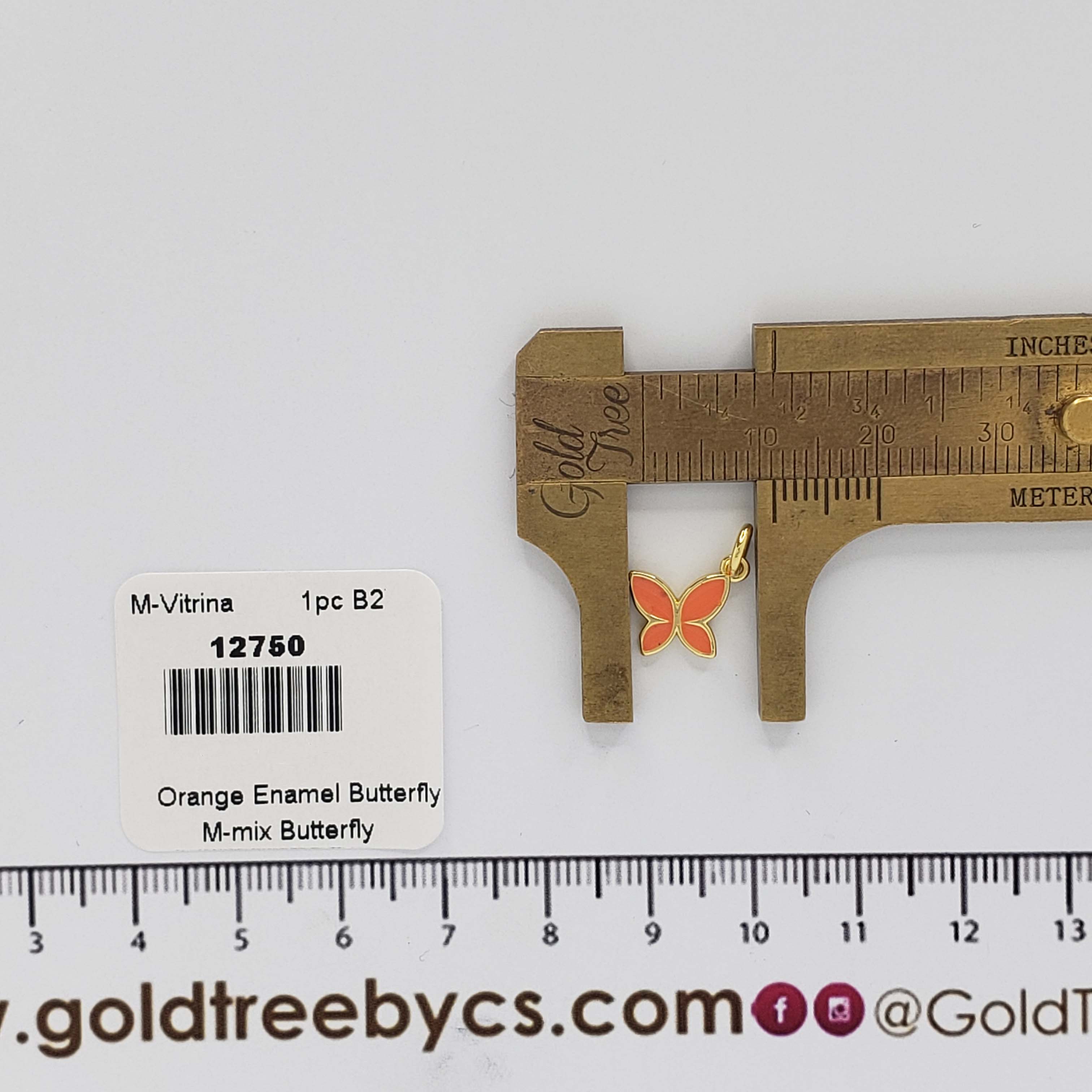 12750 Orange Enamel Butterfly