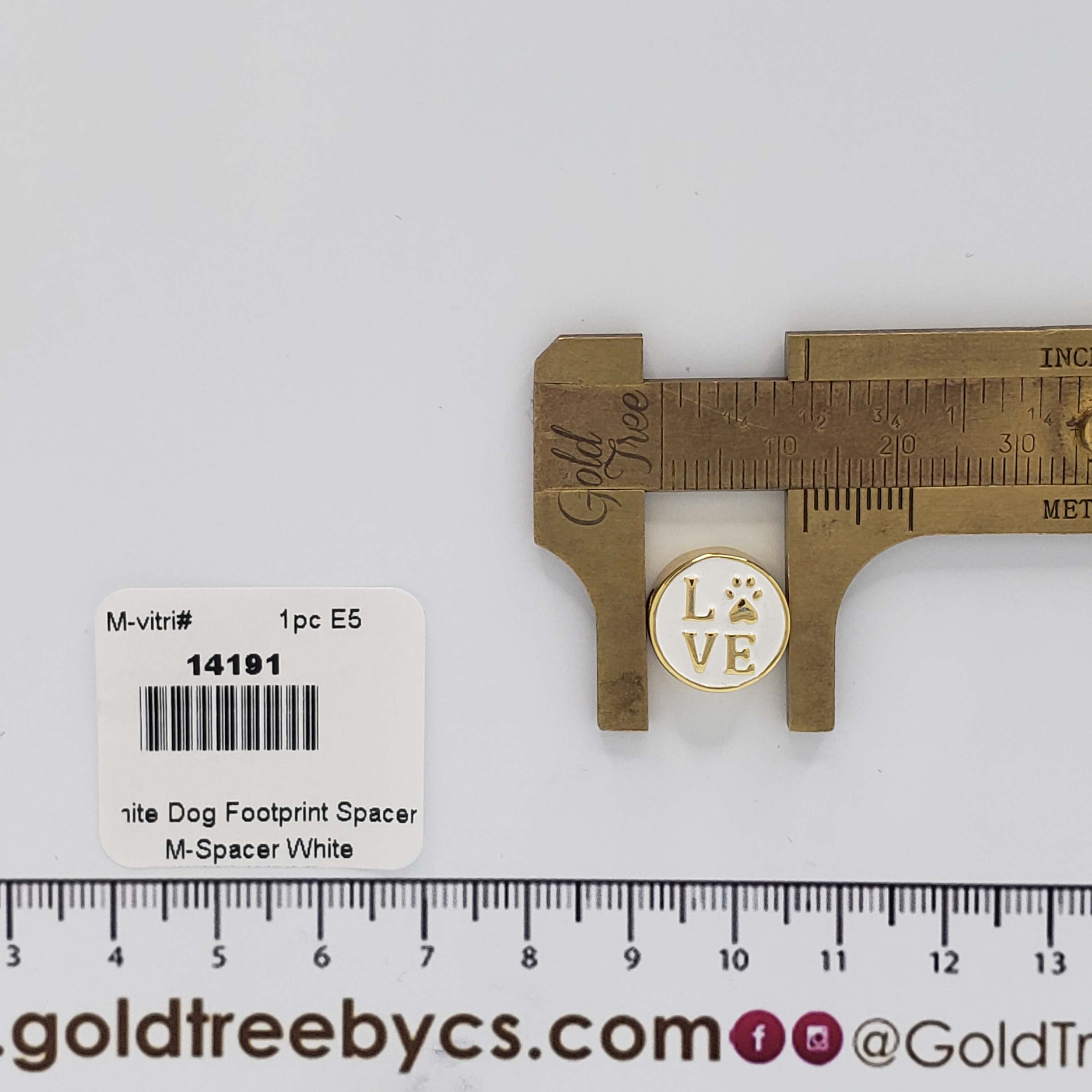 14191 White Dog Footprint Spacer
