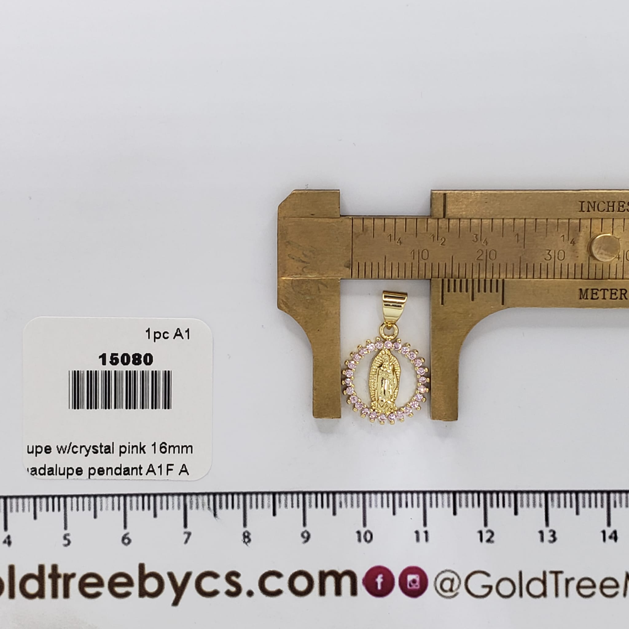 15080 Guadalupe Pendant with Pink Crystal Accent