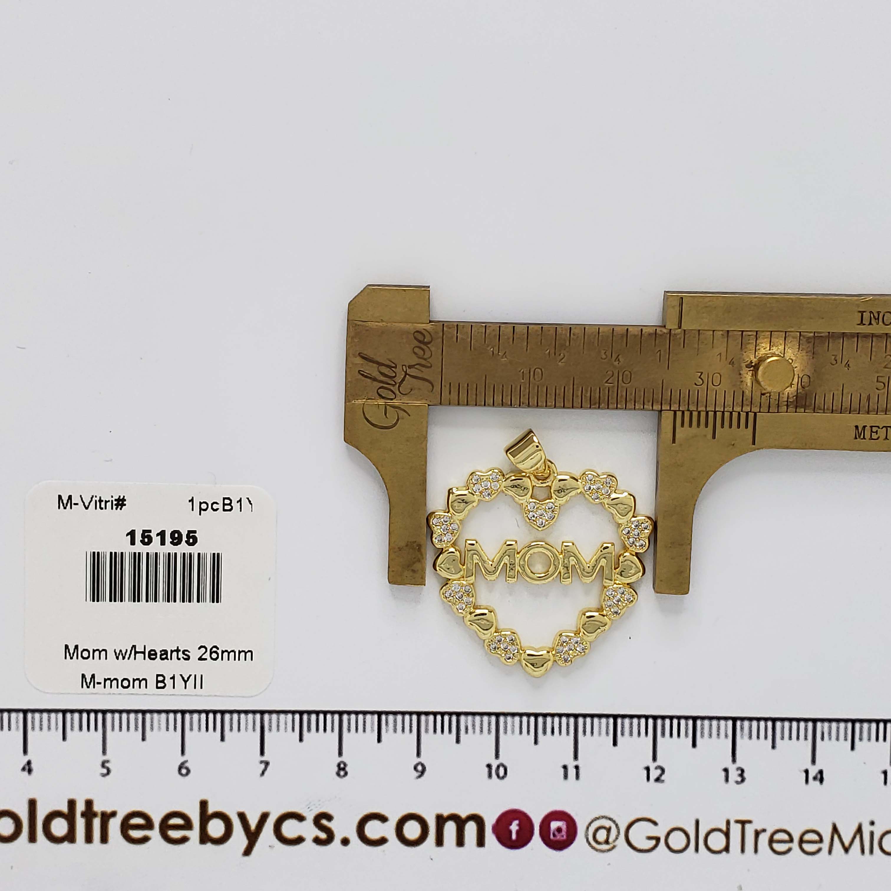 15195 Mom with Mini Hearts Pendant