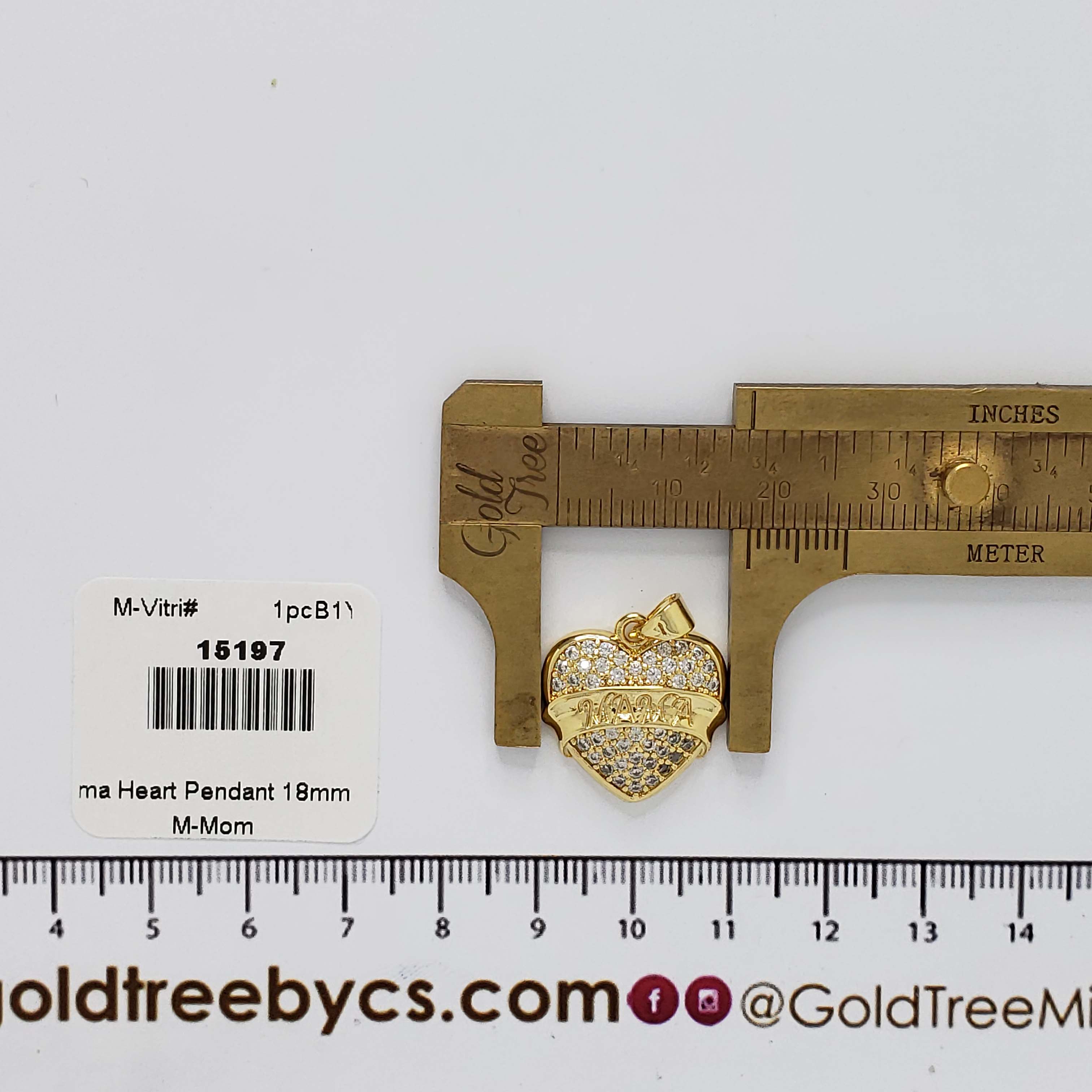 15197 Gold Mom with Butterfly Pendant