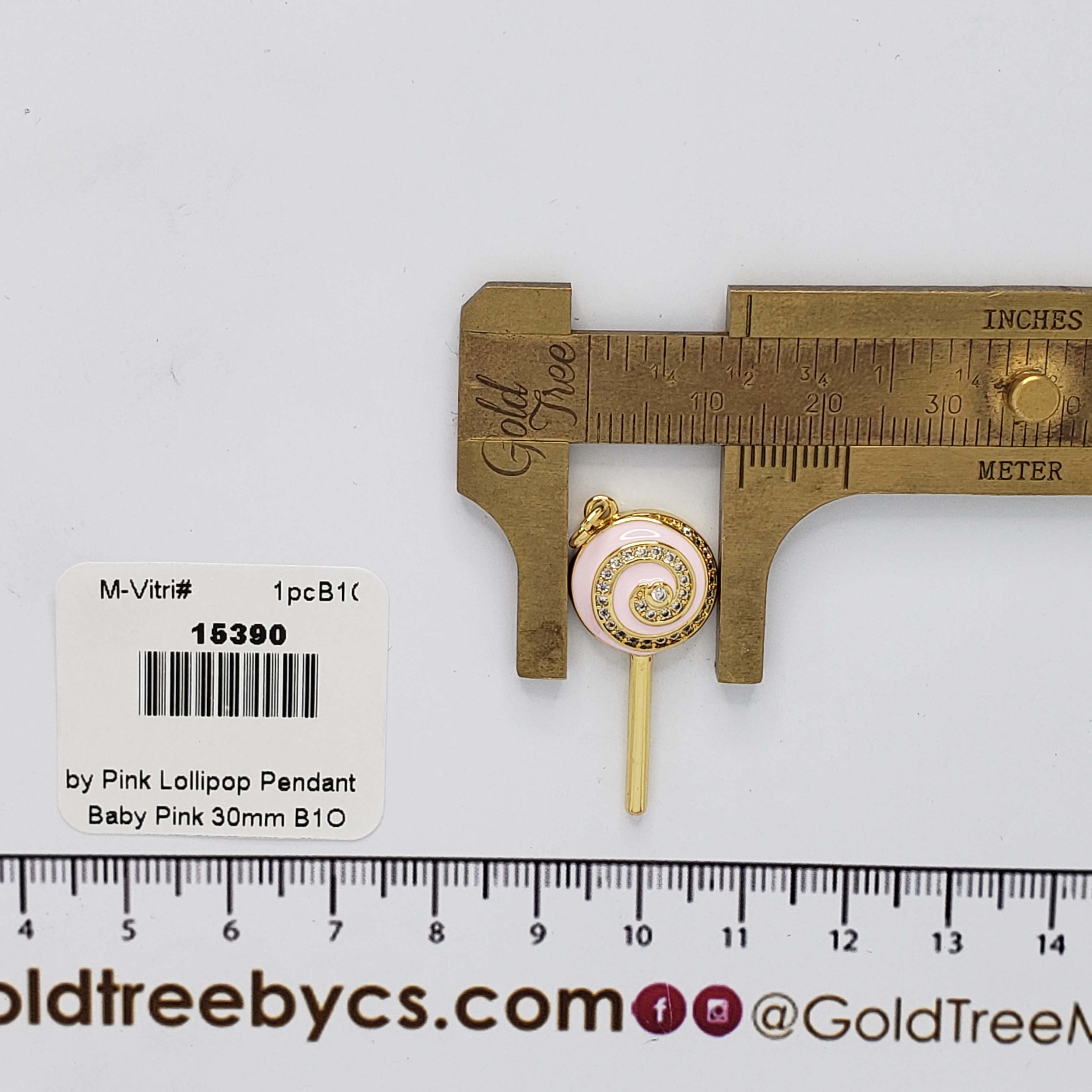 15390 Baby Pink Lollipop Pendant