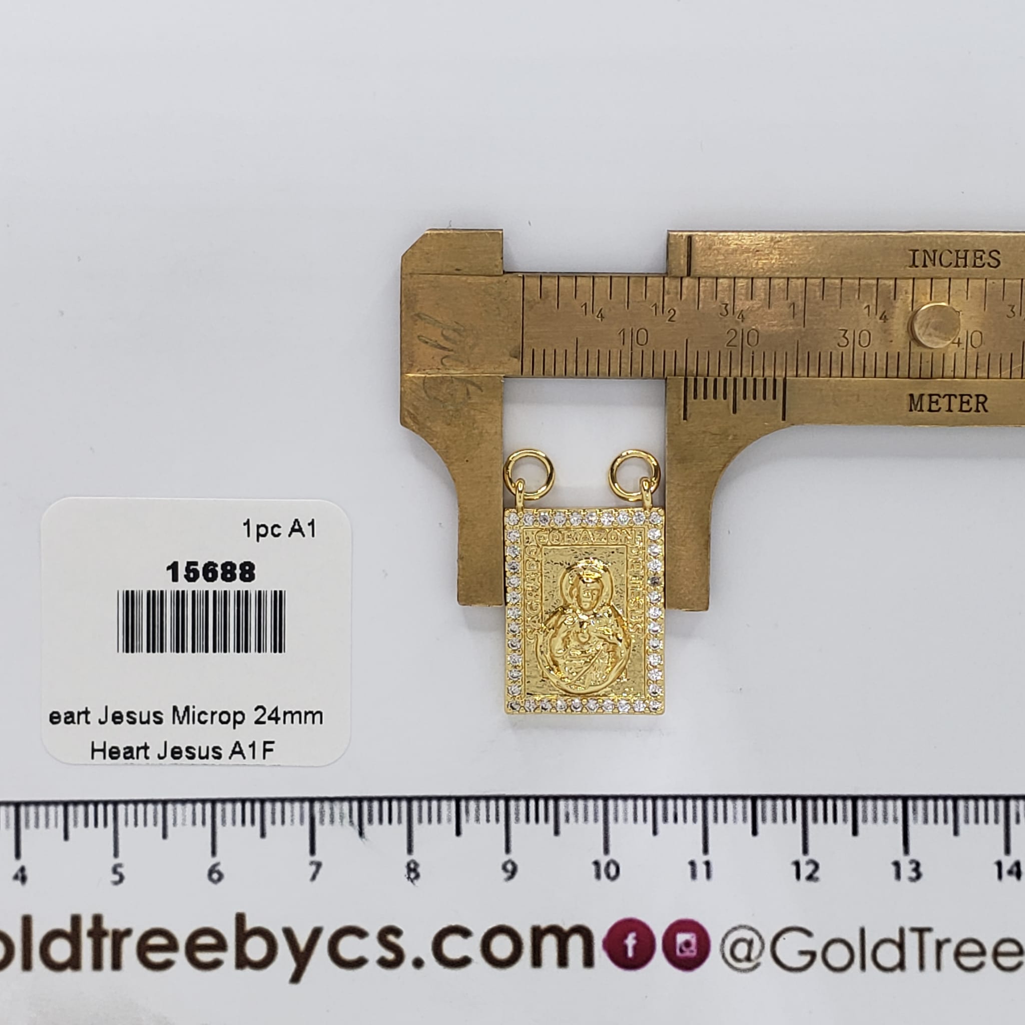 15688 Heart of Jesus Micropave Scapular Charm