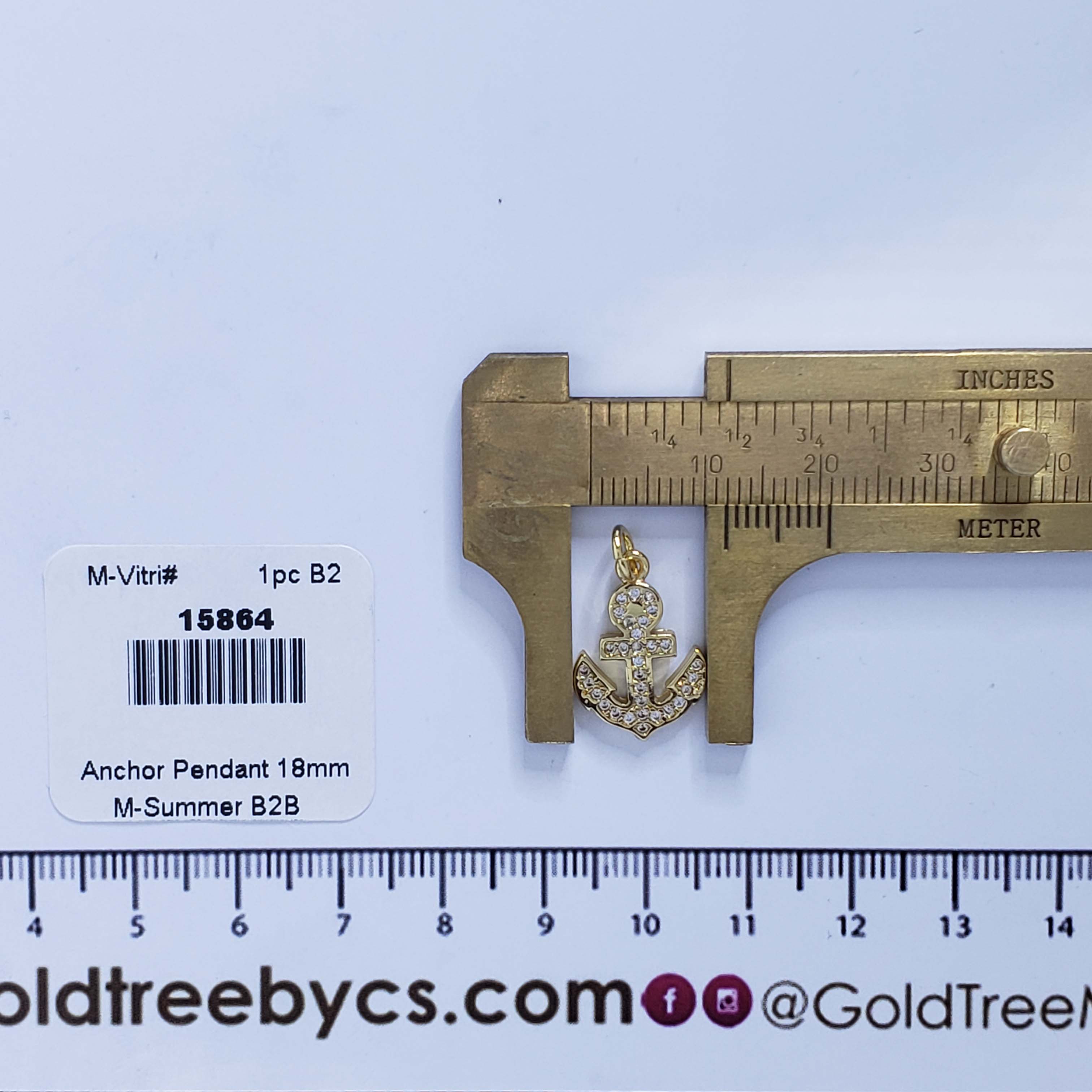 15864 Gold Anchor Pendant