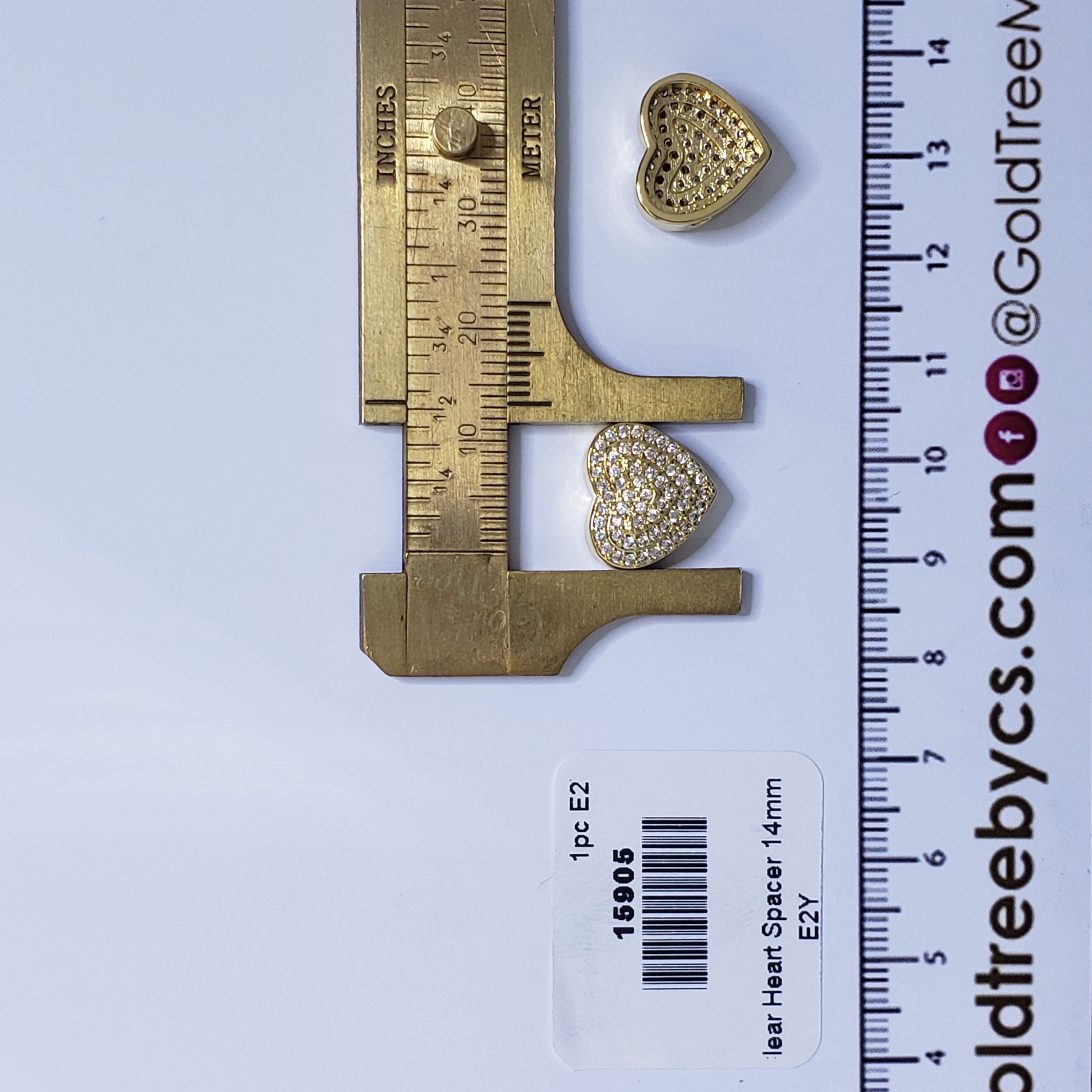 15905 Crystal Clarity Heart Spacer