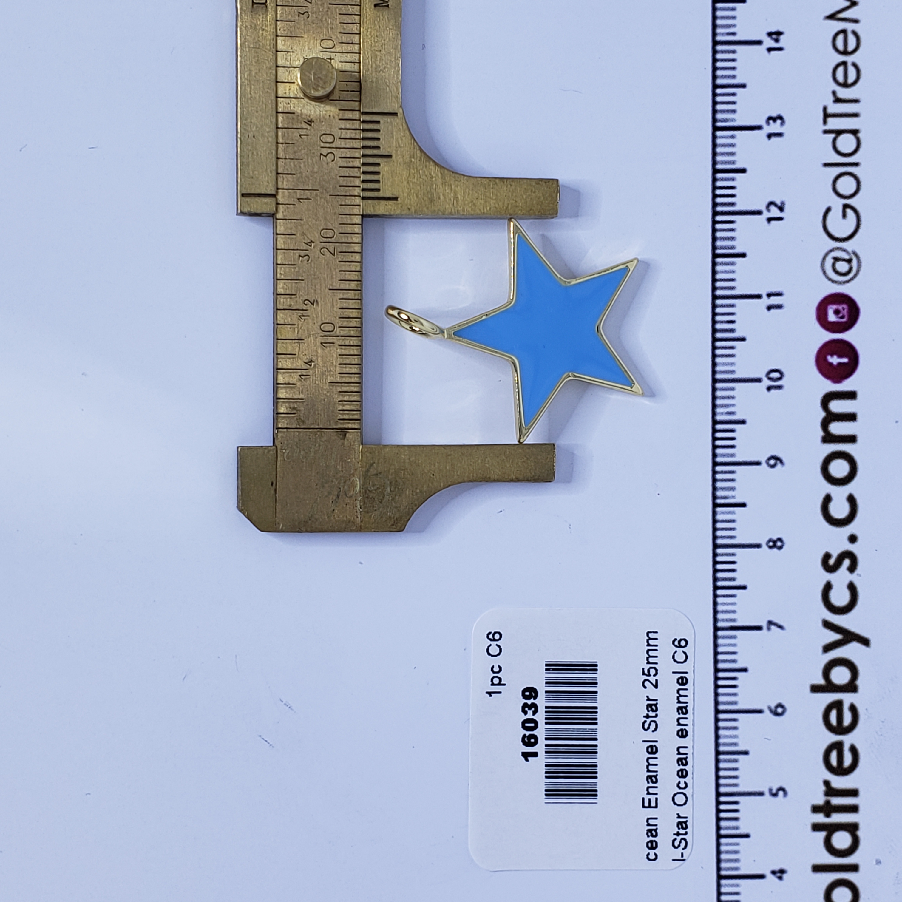 16039 Ocean Blue Enamel Star Pendant