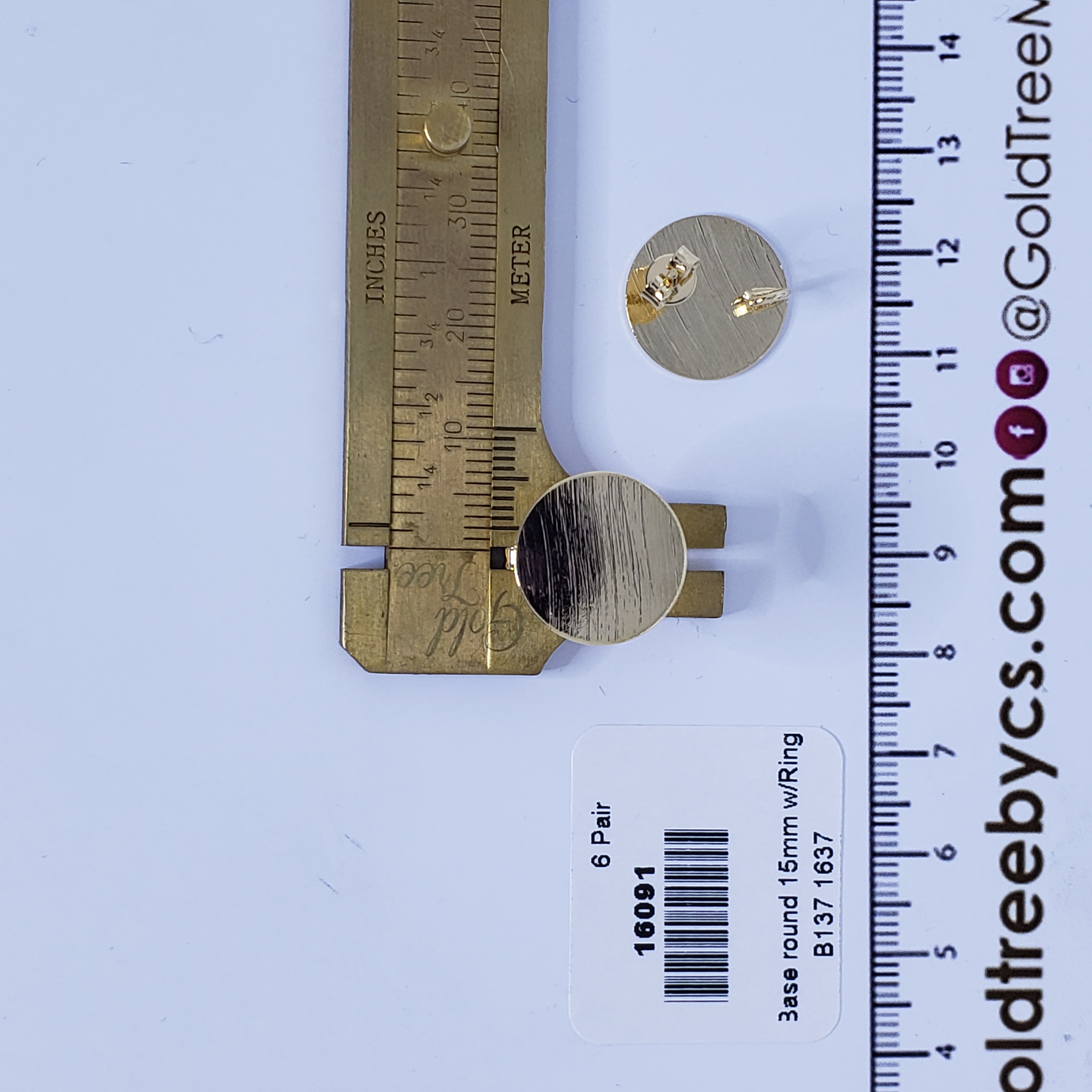 16091 (1.9)Base redonda de 15 mm con anillo