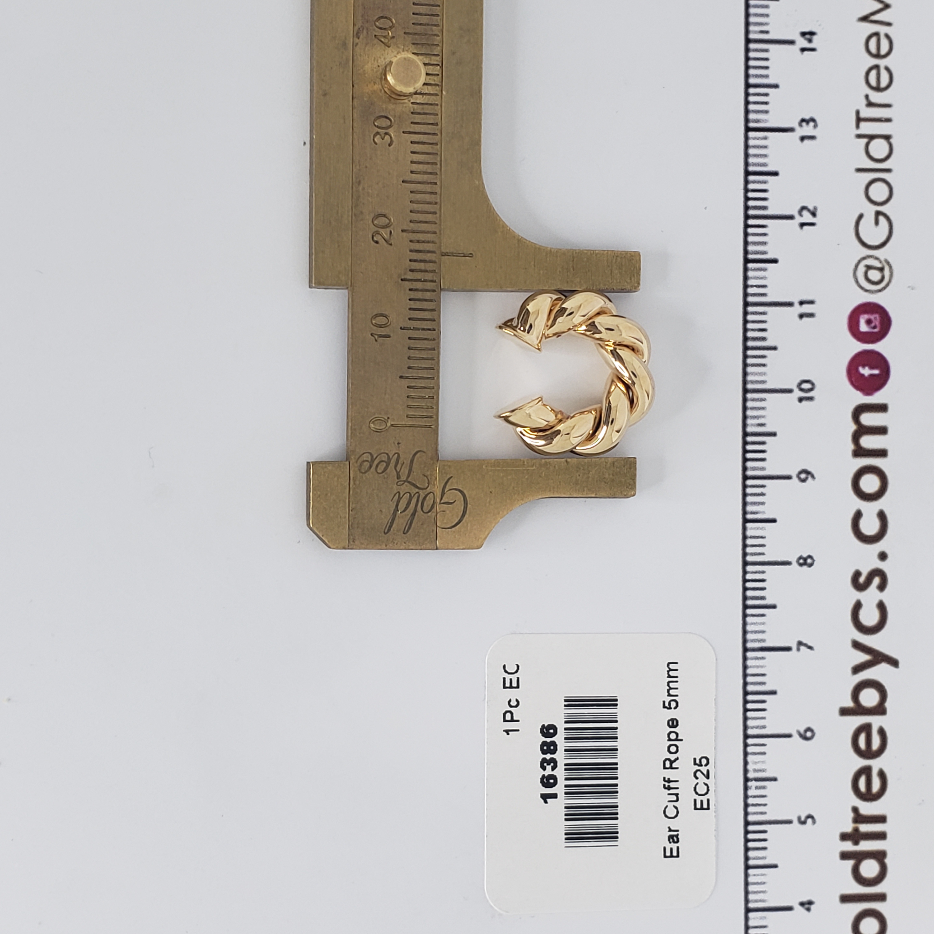 16386 Gold Ear Cuff Rope