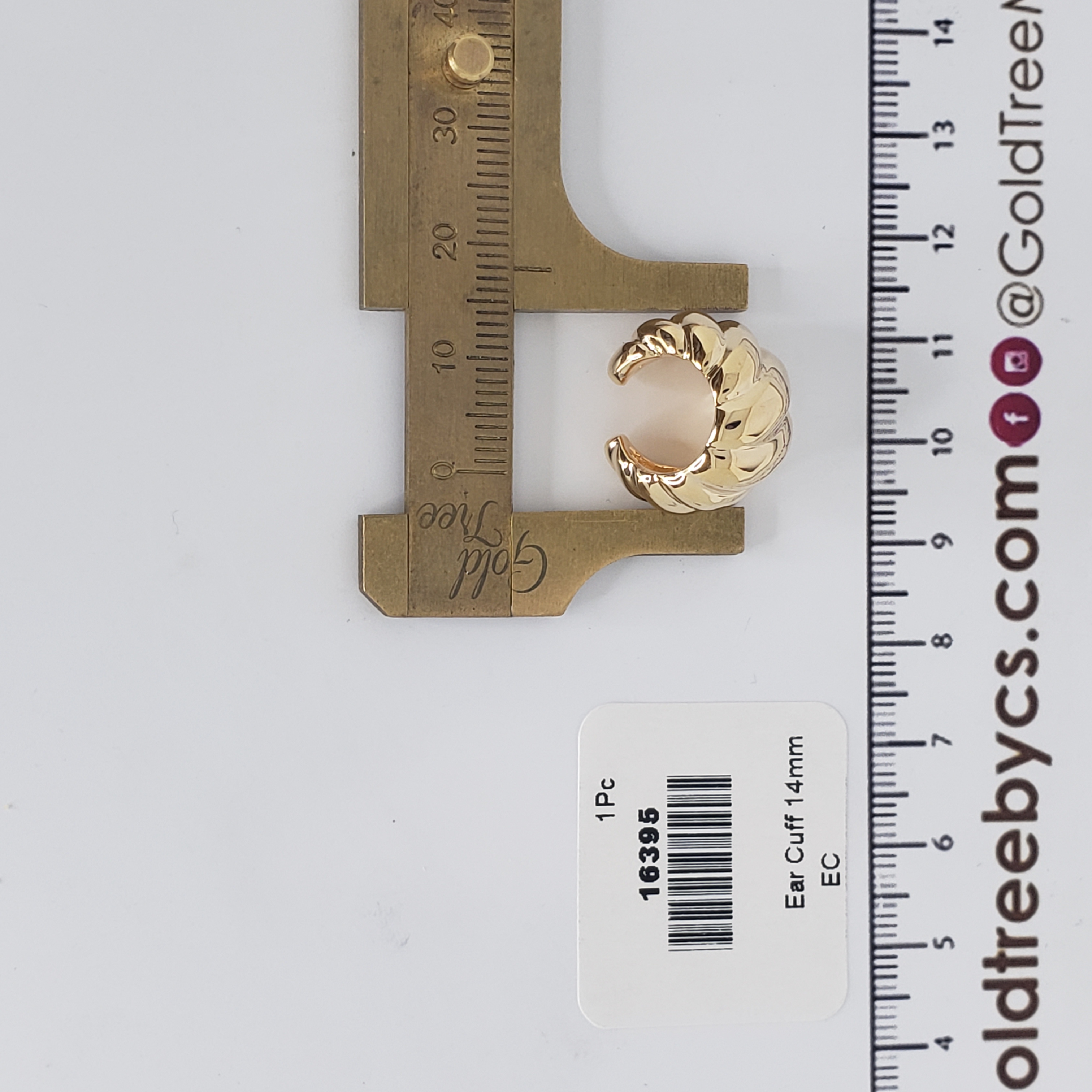 16395 Gold Groove Ear Cuff