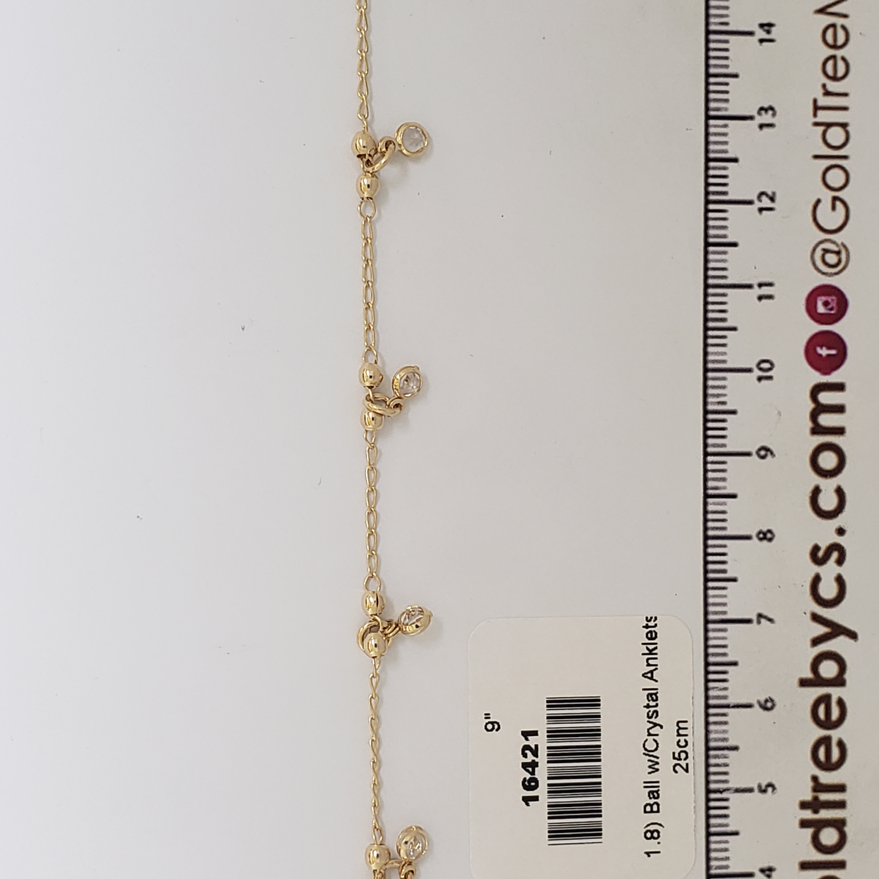 16421 25cm Ball with Crystal Anklet