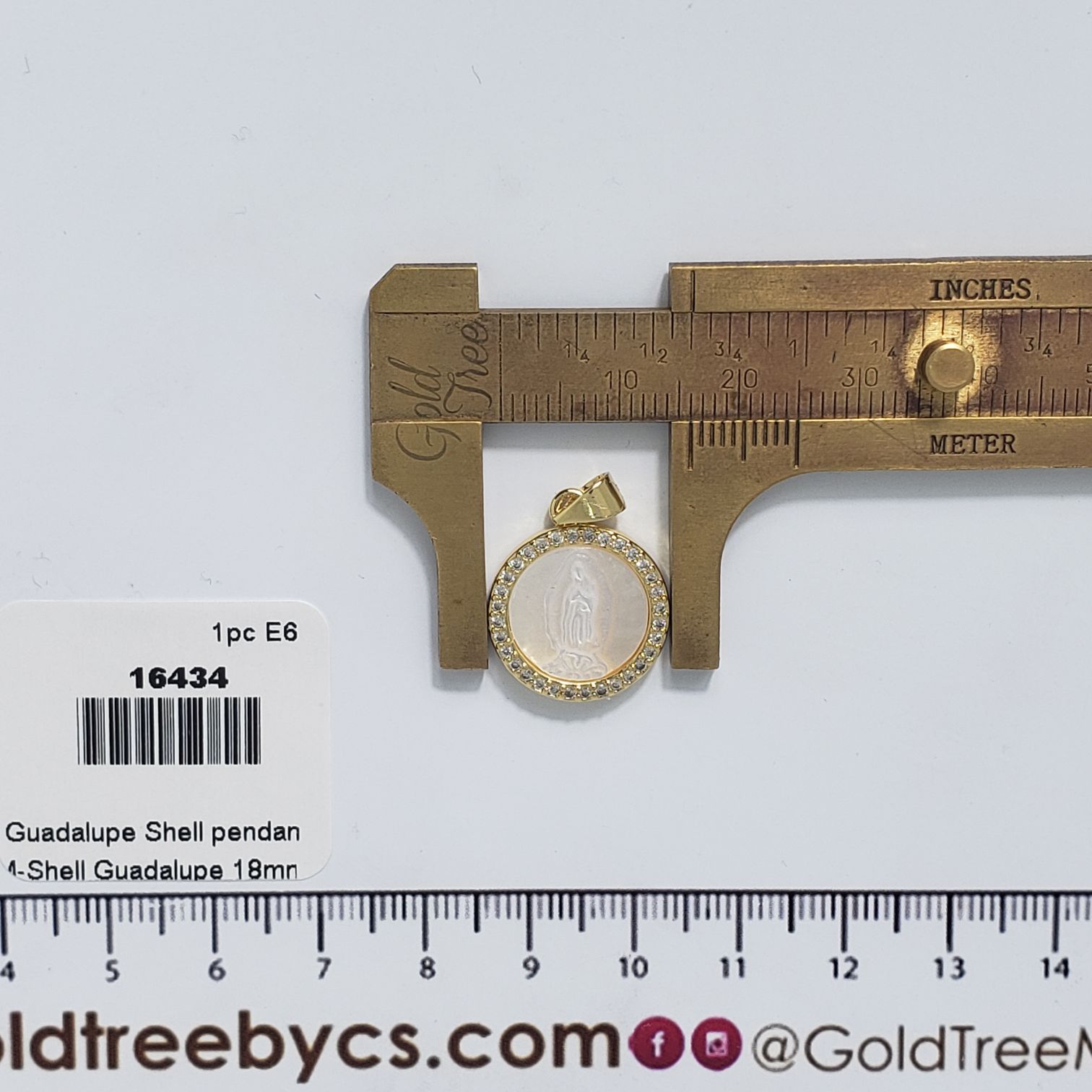 16434 Cadena de Guadalupe de concha