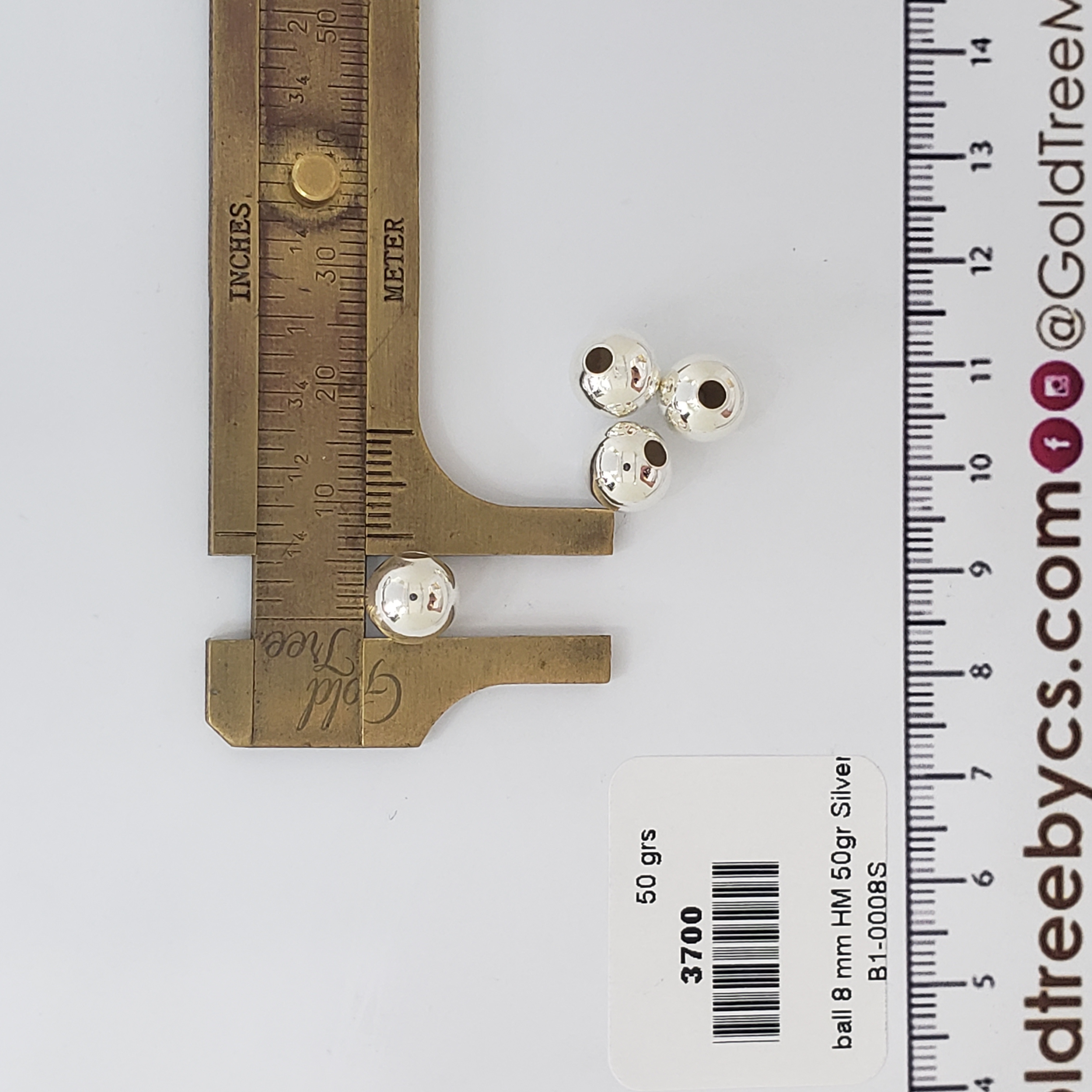 3700 8mm Medium Hole Smooth Round Beads