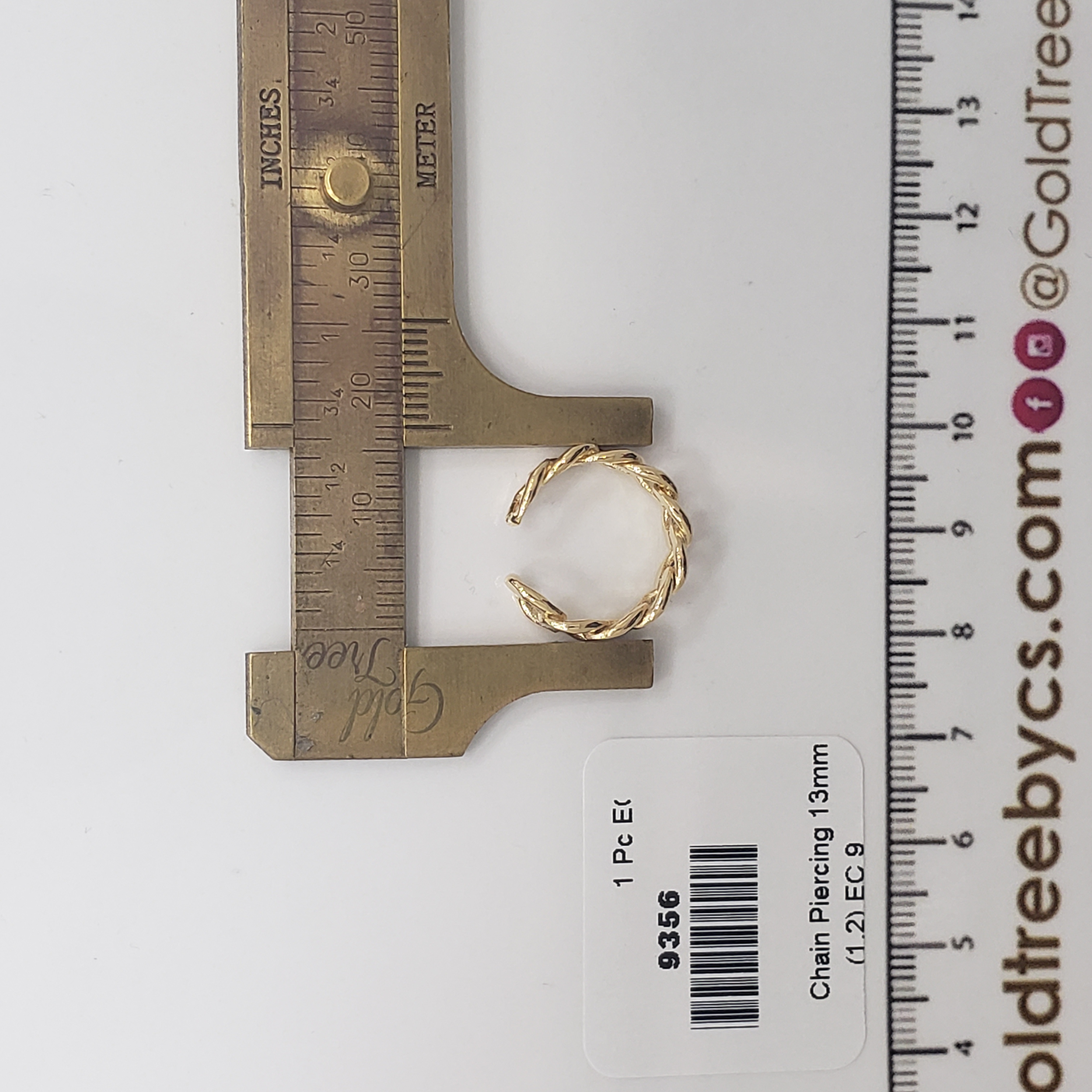 9356 13mm Gold Ear Cuff Chain