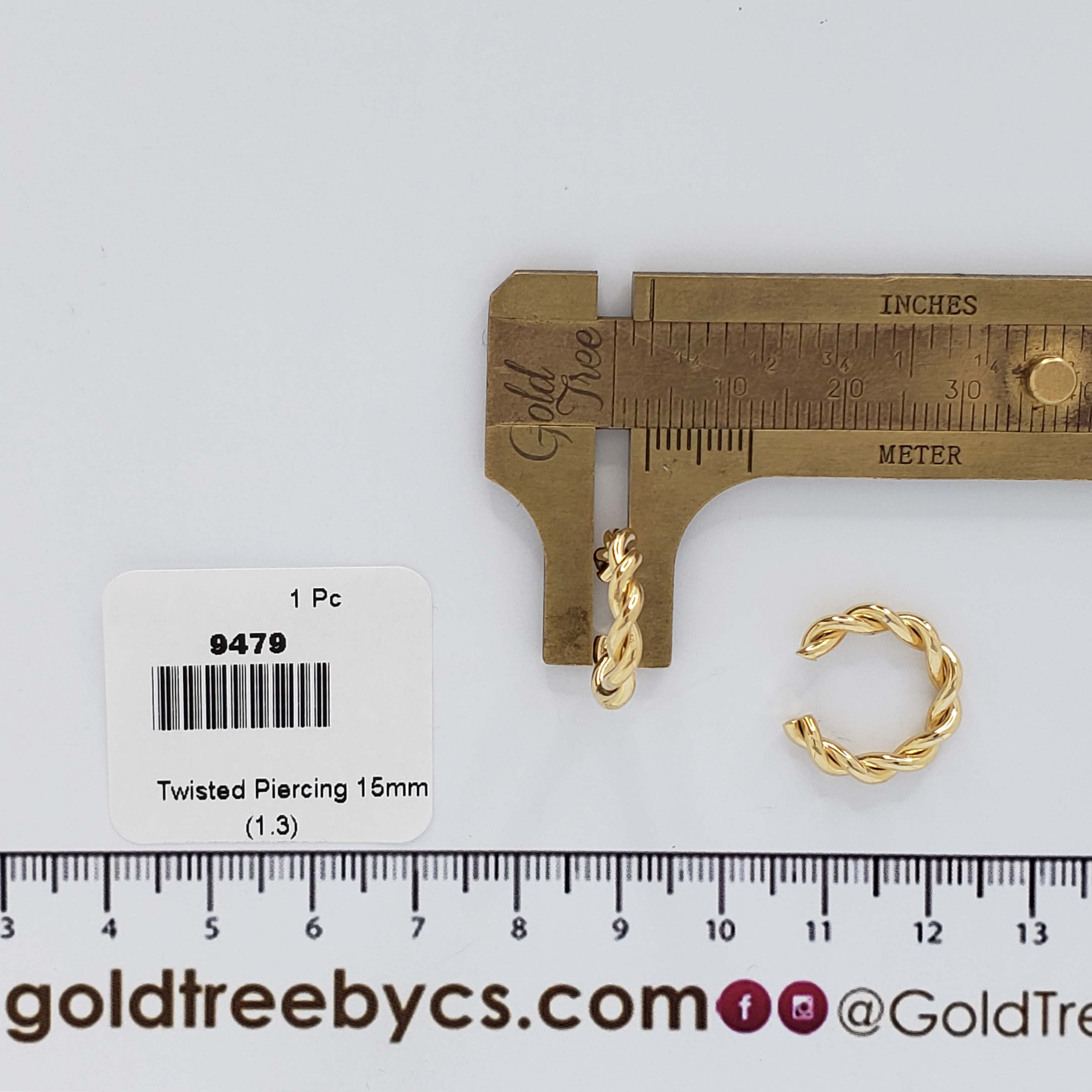 9479 Twisted Gold Ear Cuff 