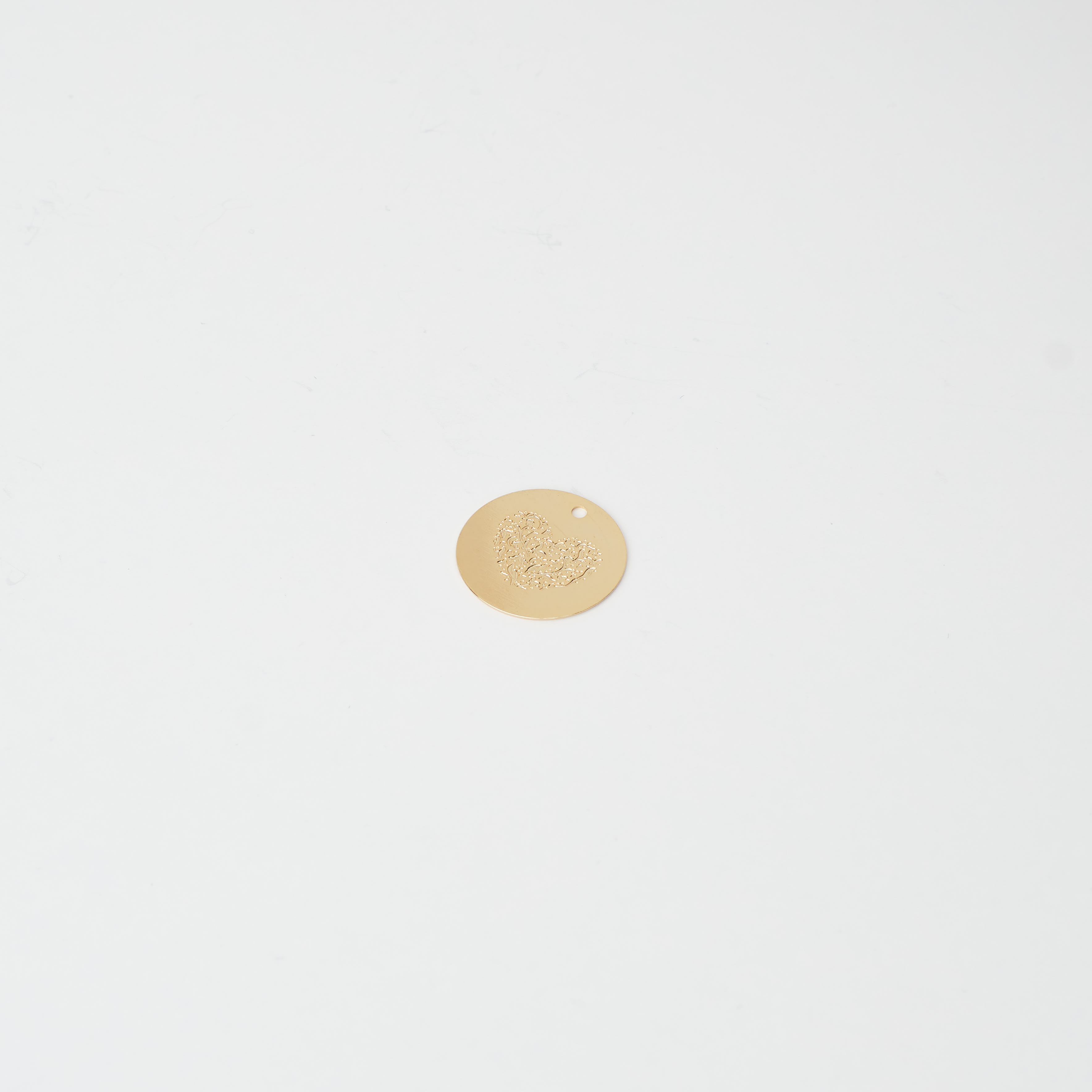 1097 Medal Textured Love Heart Pendant