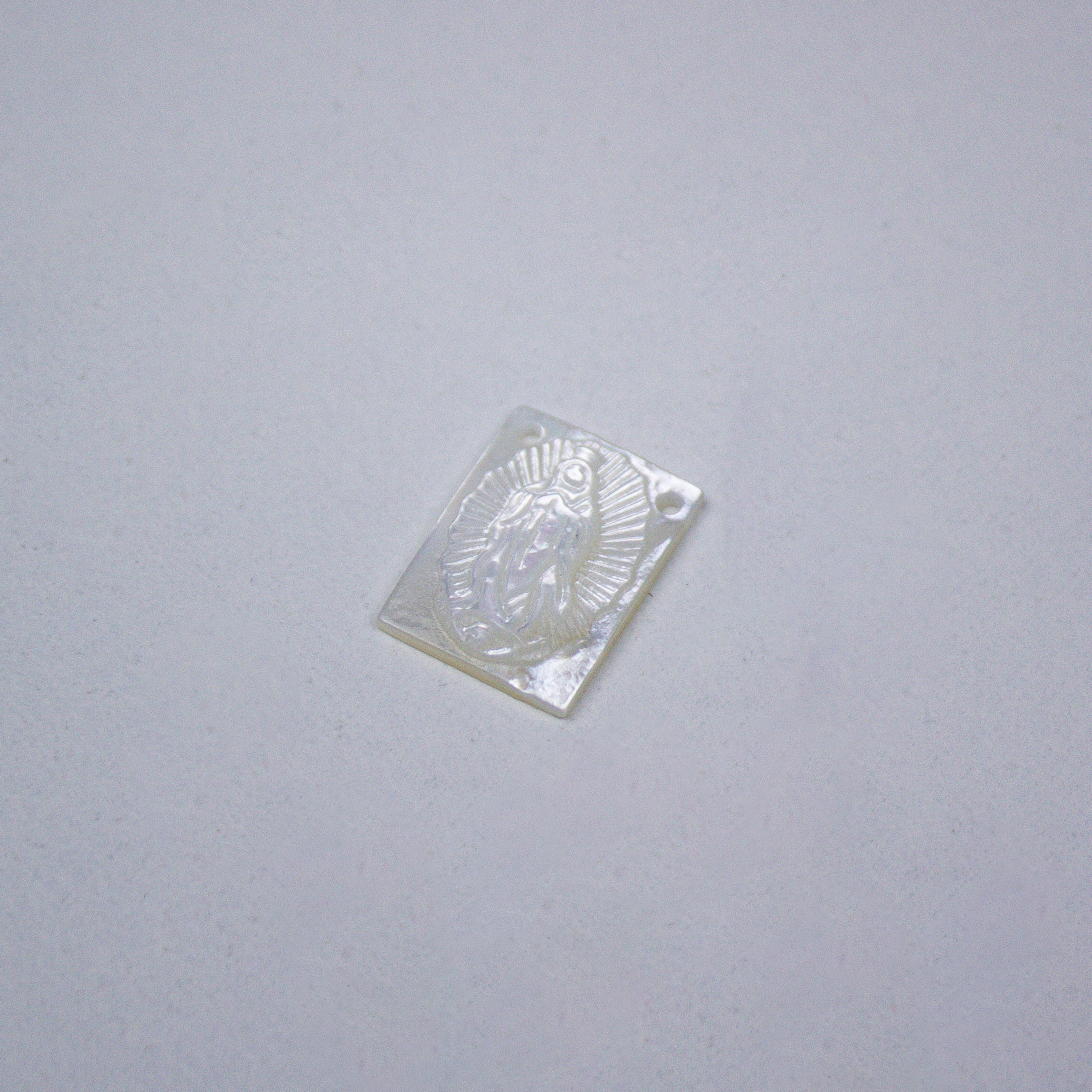 1252 16x12mm Guadalupe Shell Scapular Pendant