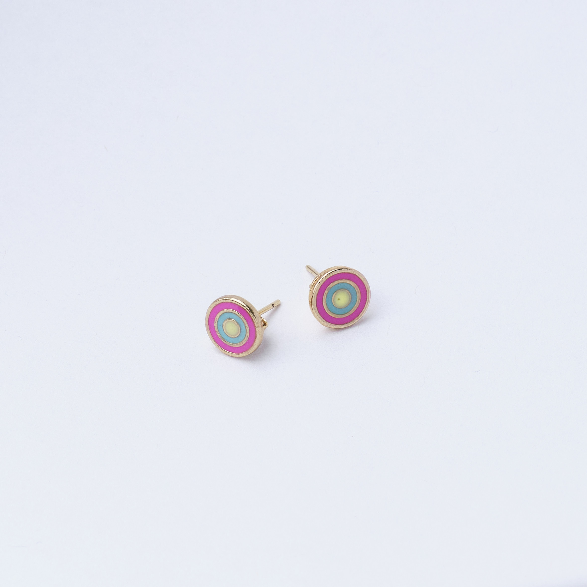 12648 Pendiente Circular de Ojo Turco Fucsia