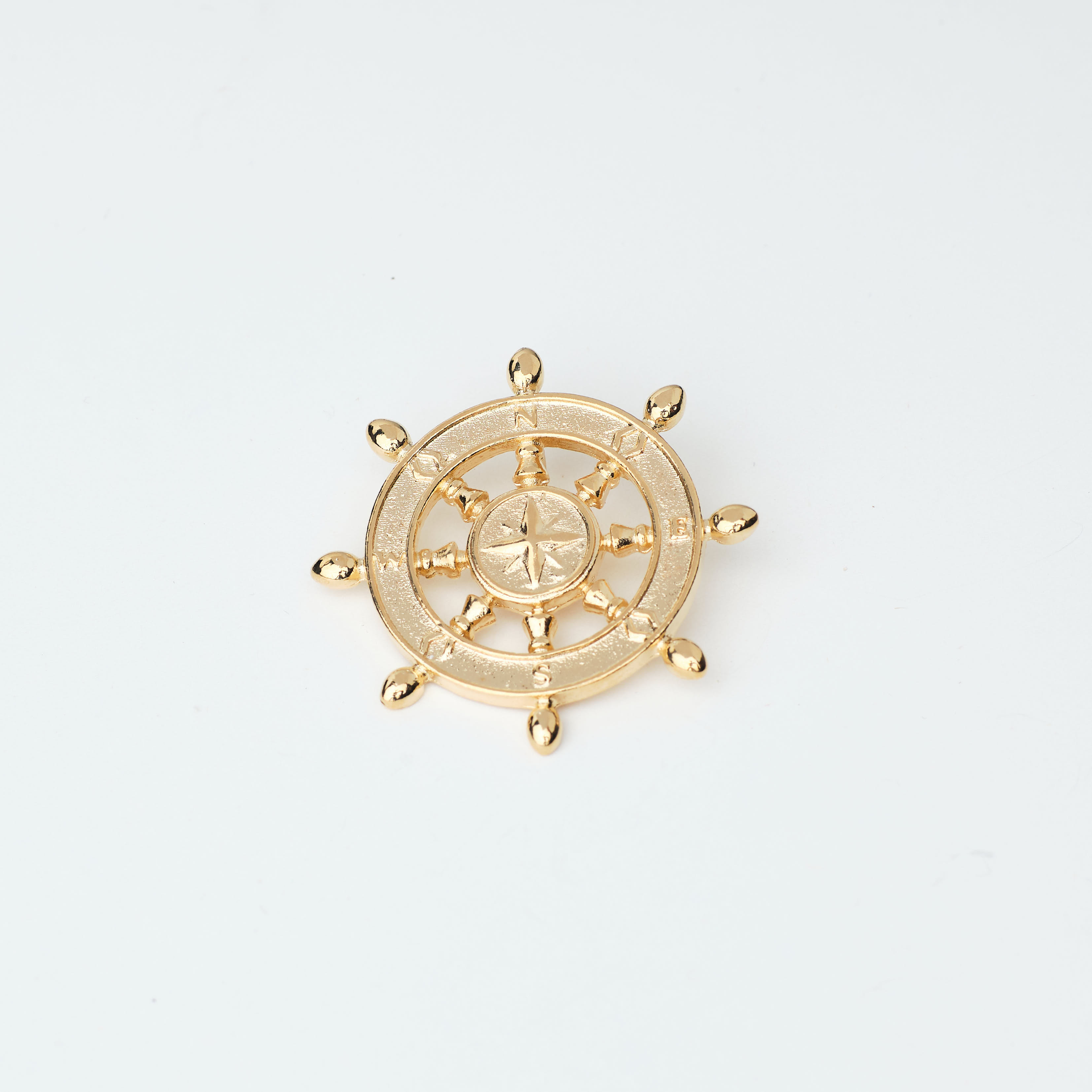 12721 Golden Nautical Compass Pendant