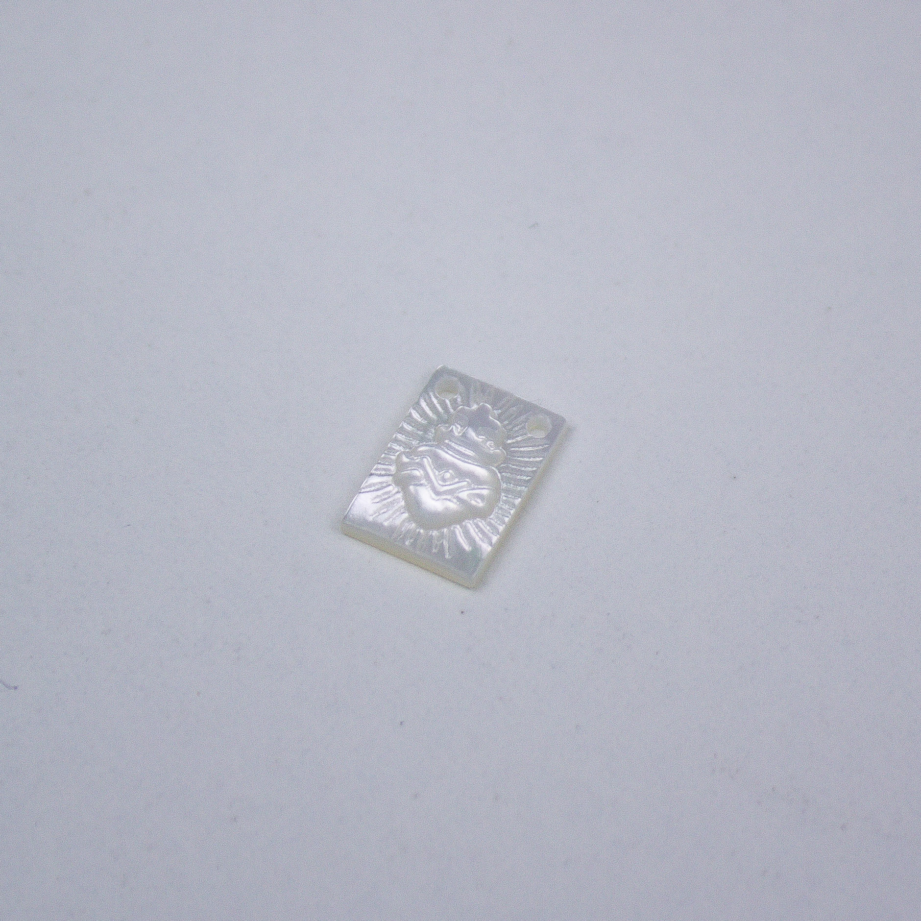 14111 Heart of Jesus Shell Scapular Pendant 12x8mm