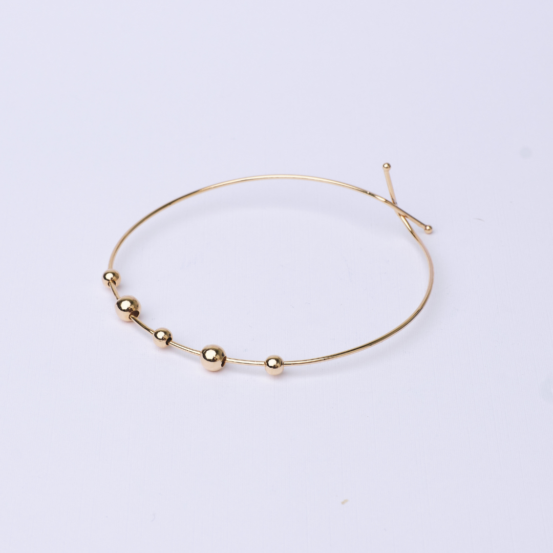 15174 Gold Beads Bangle