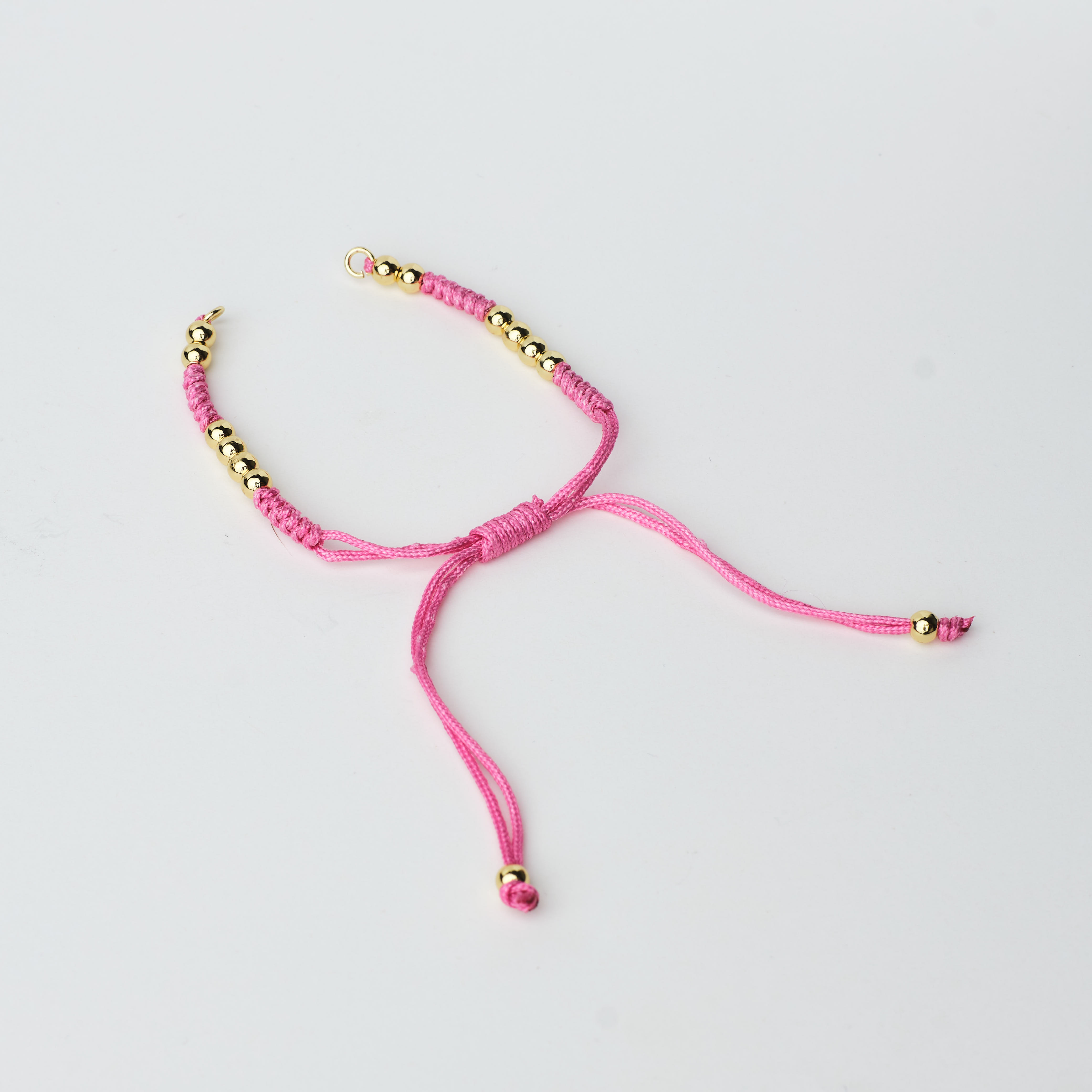15221 Pink Bracelet Cord beans