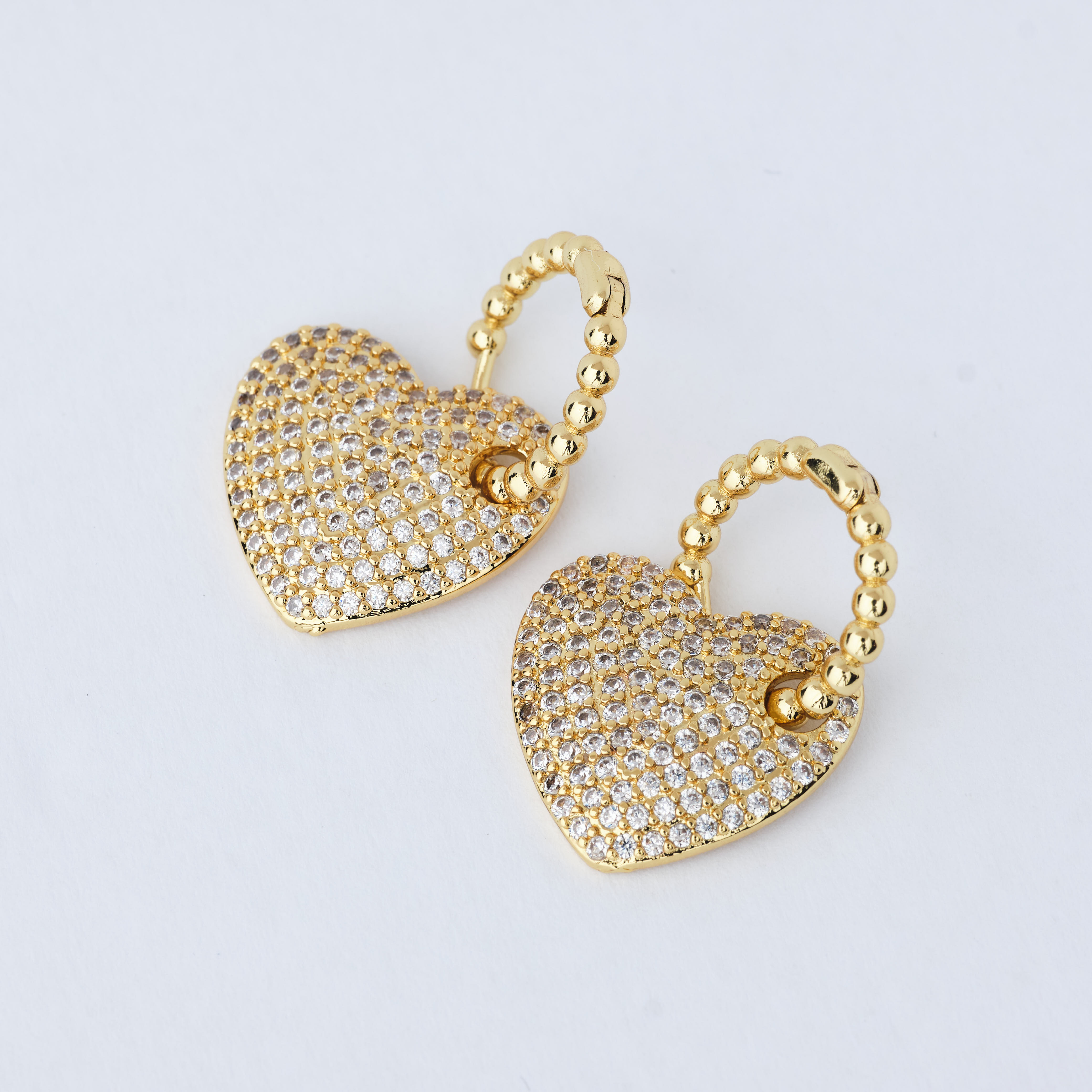 15293 Clear Earring Hearts Zircon 