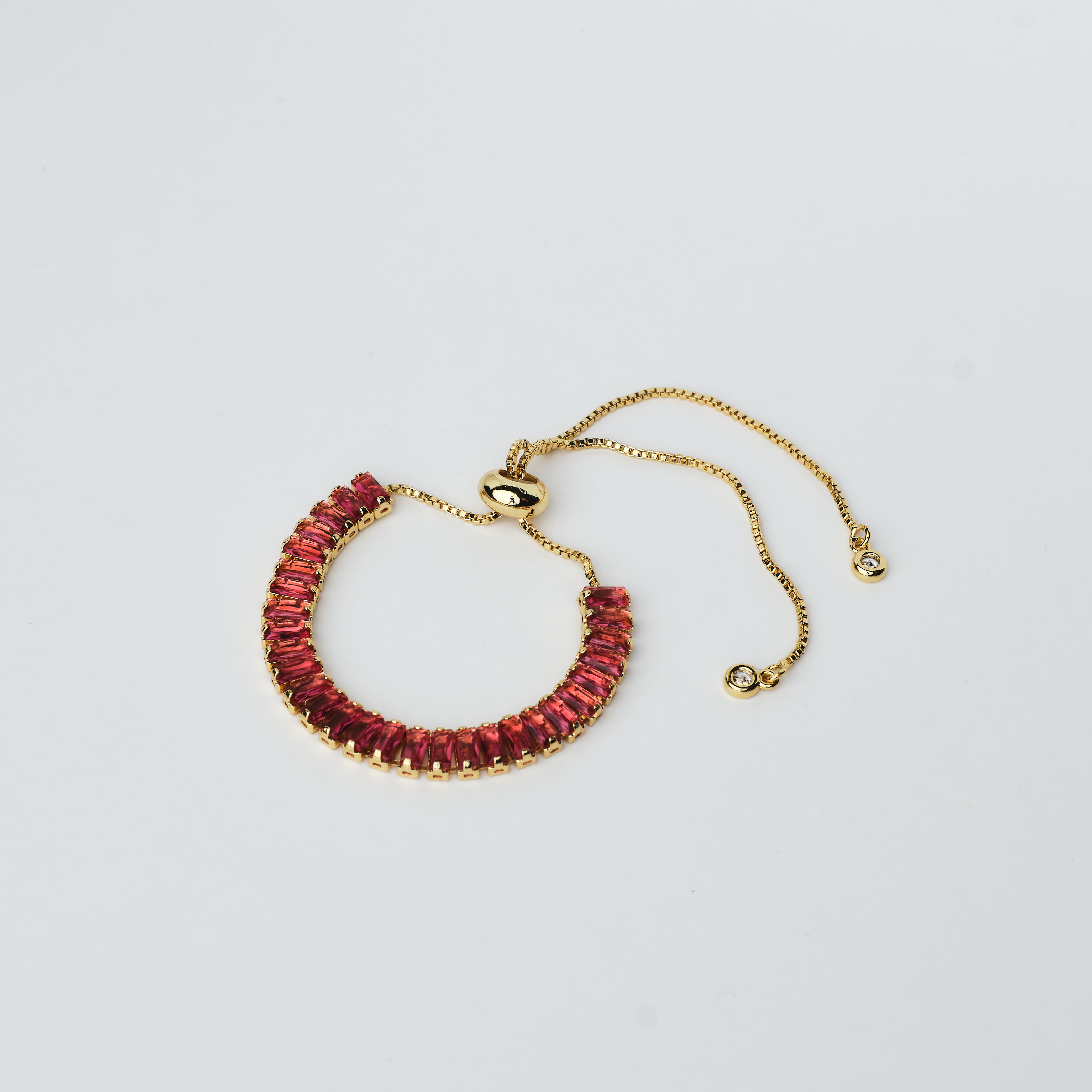 15547 Fuchsia Crystals Bracelet Adjustable 