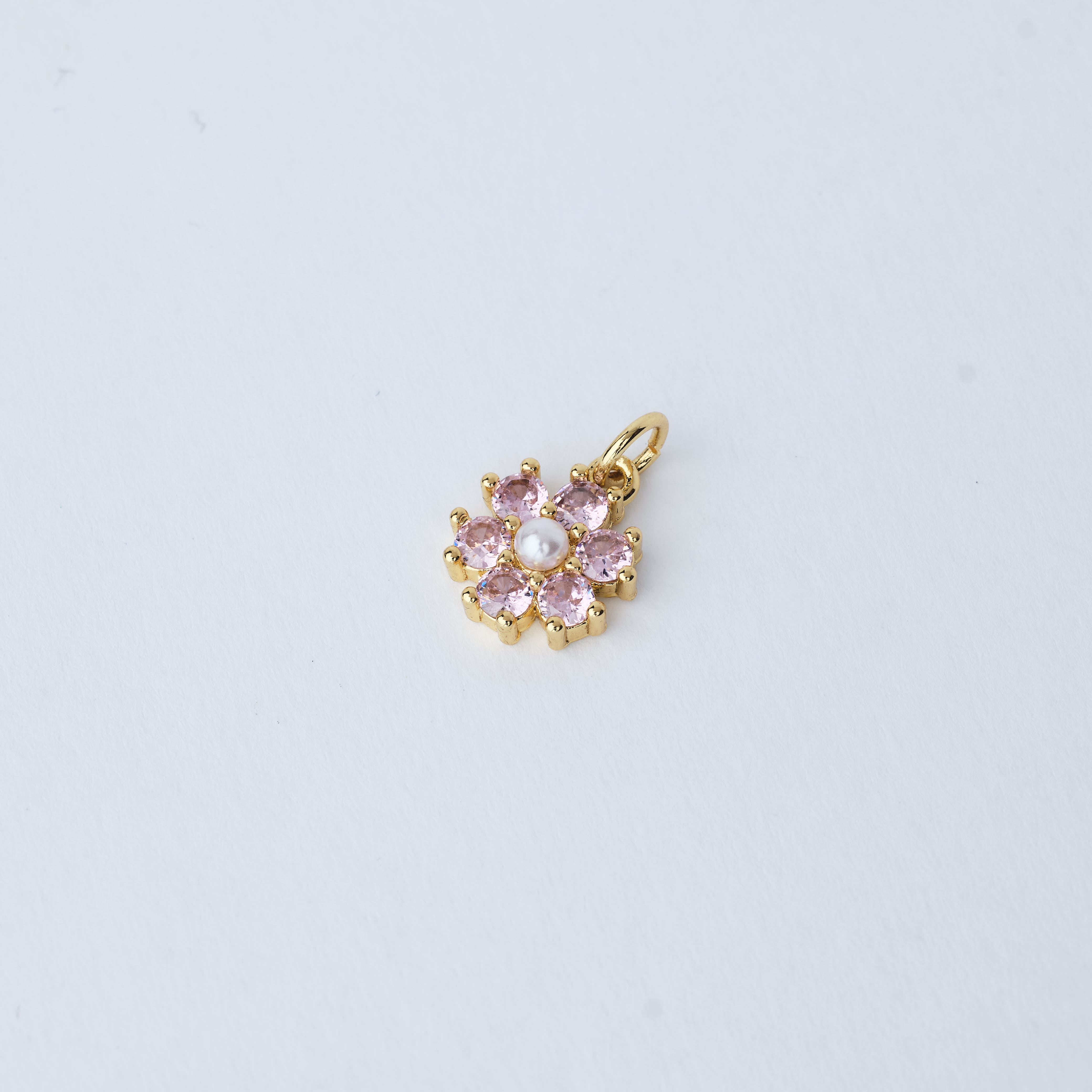 15824 Baby Pink Flower Crystal Pendant