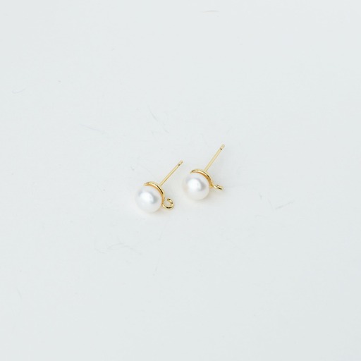 15841 8mm Earring Pearl with Ring