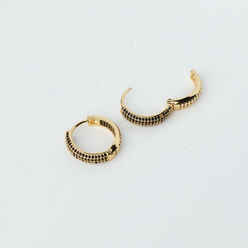 16572 20x5mm Black Hoop with Zircon