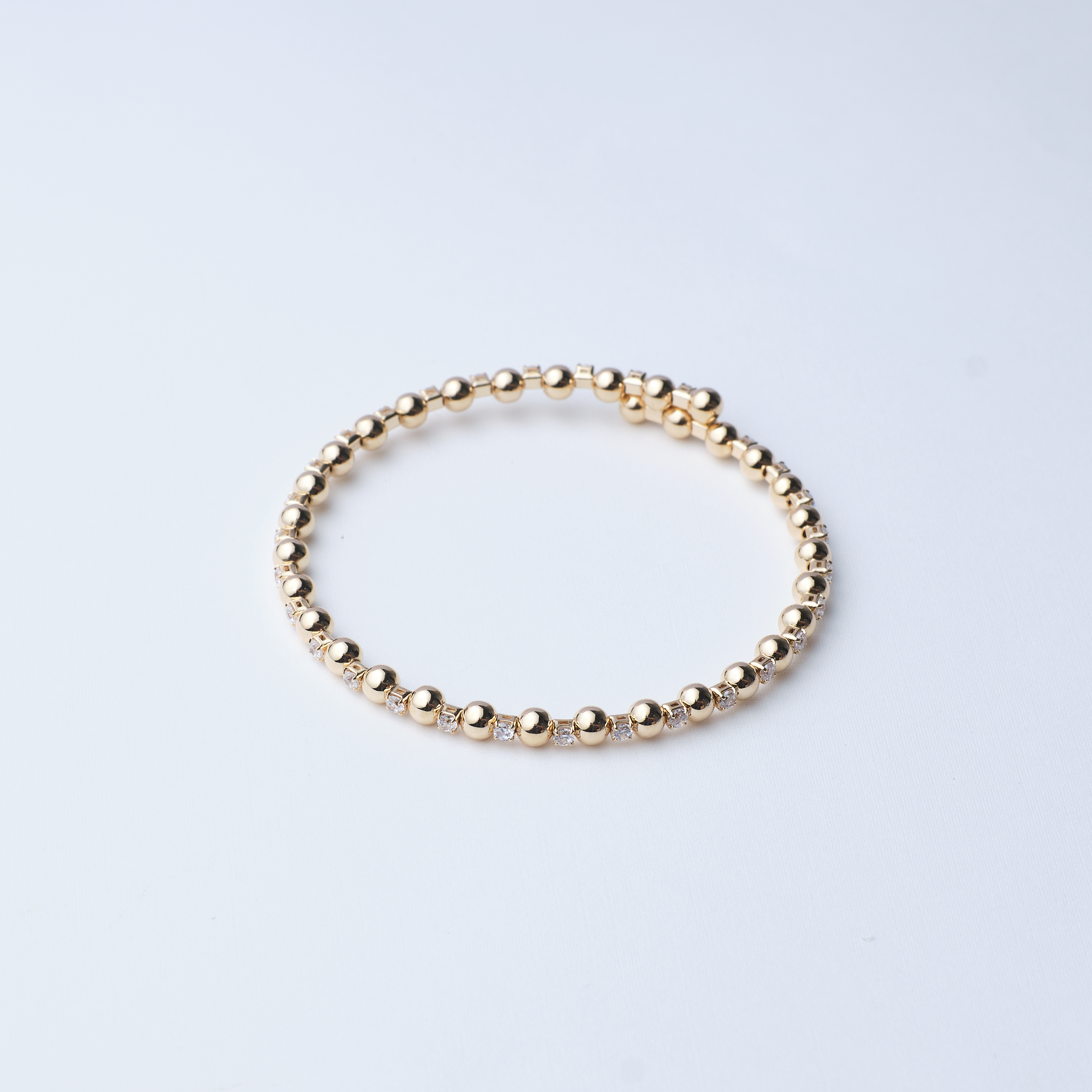 16985 Gold Bead and Crystal Bracelet