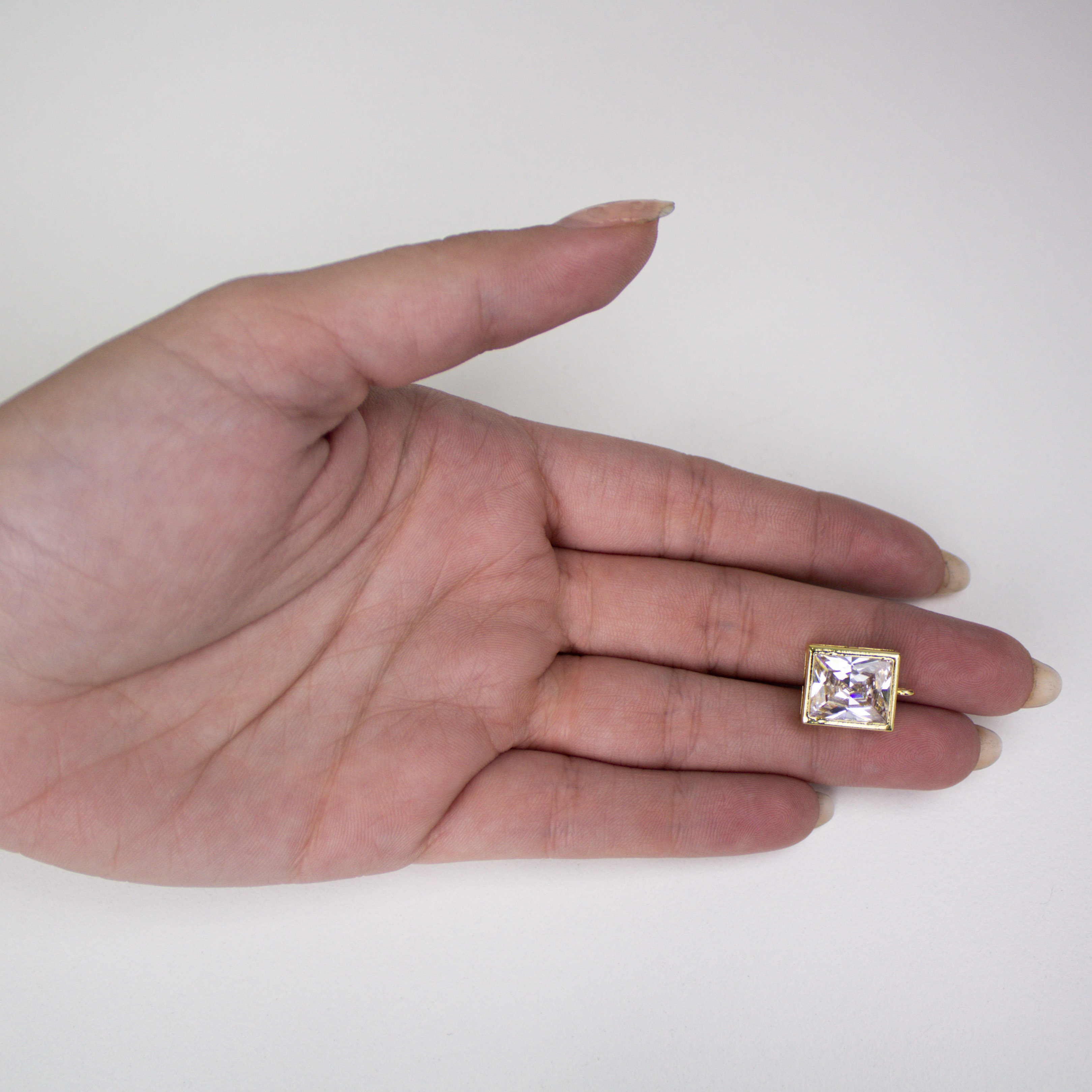 17314 Cadena Cuadrado De Zircón Transparente