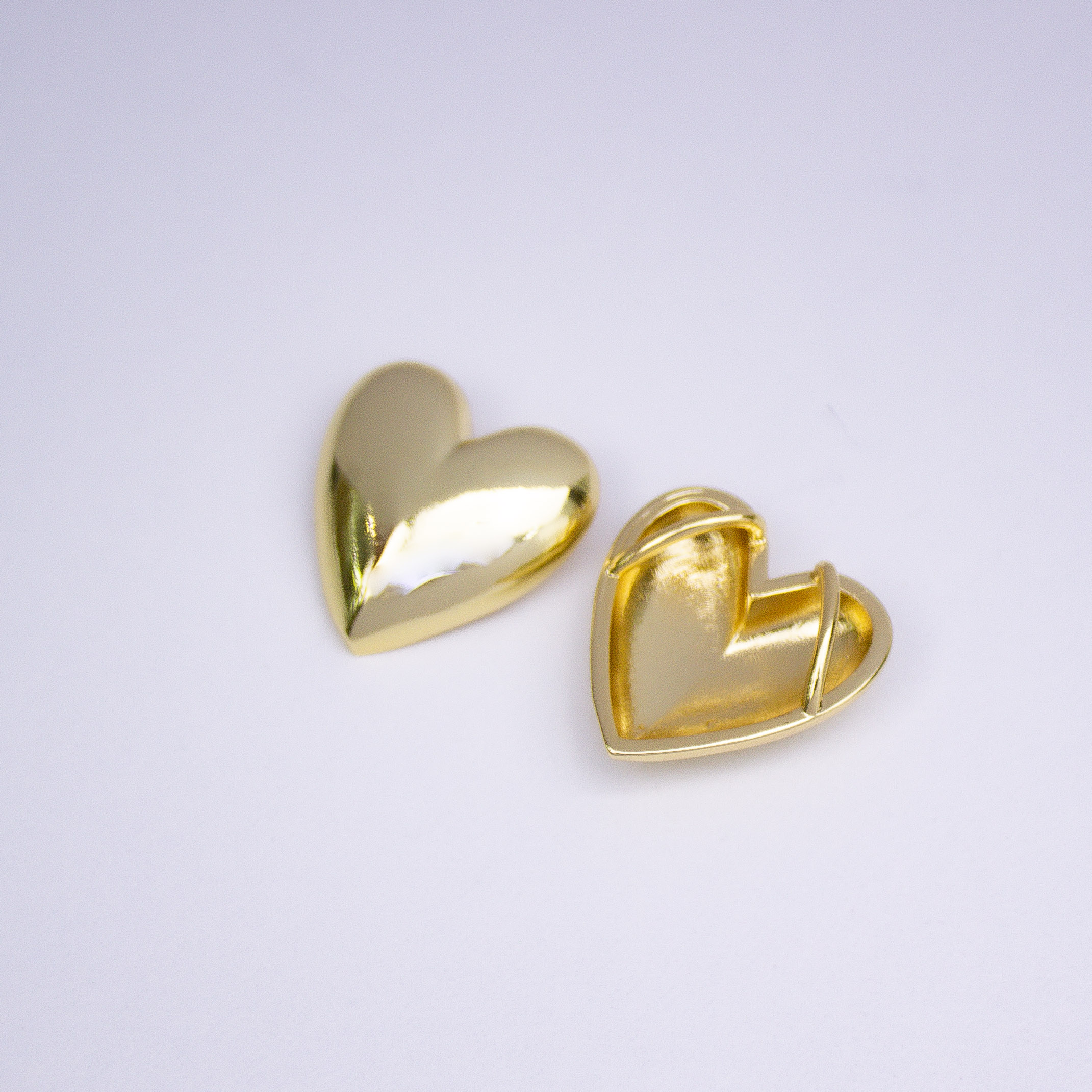 17338 Golden Puffed Heart Pendant