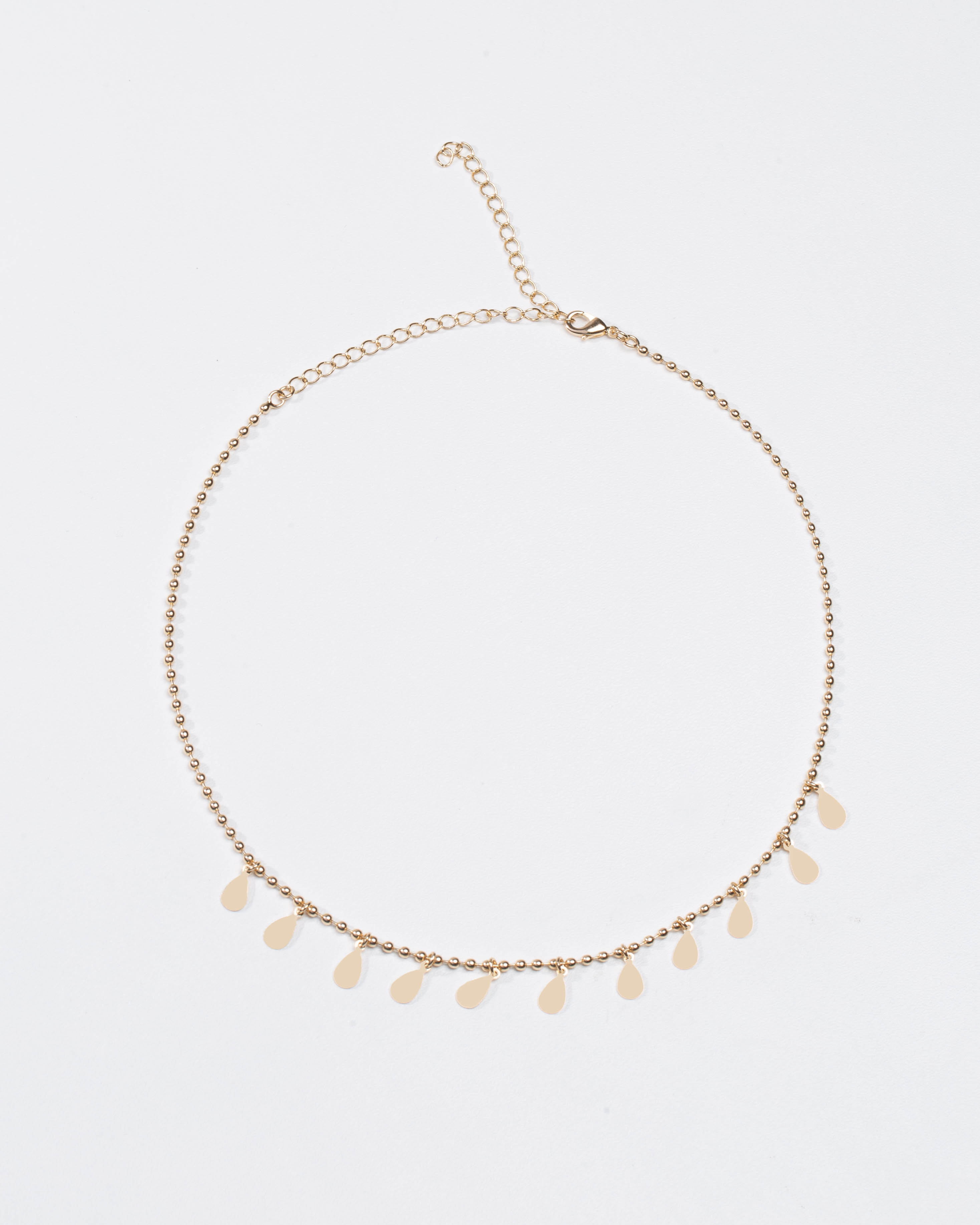 17348 Cadena De Bola Dorada Con Choker De Gota