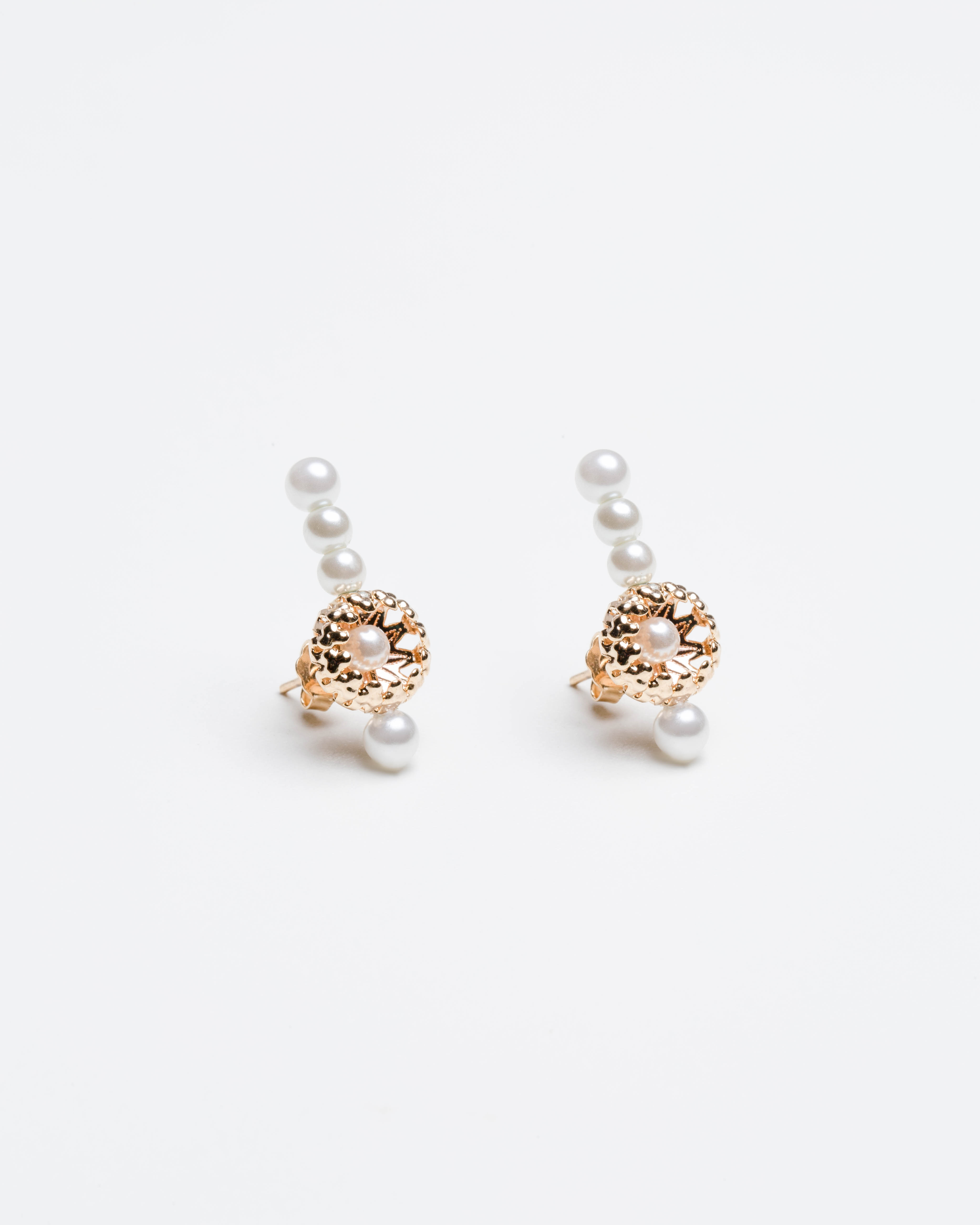 17351 5mm Elegant Pearl Cluster Drop Earrings
