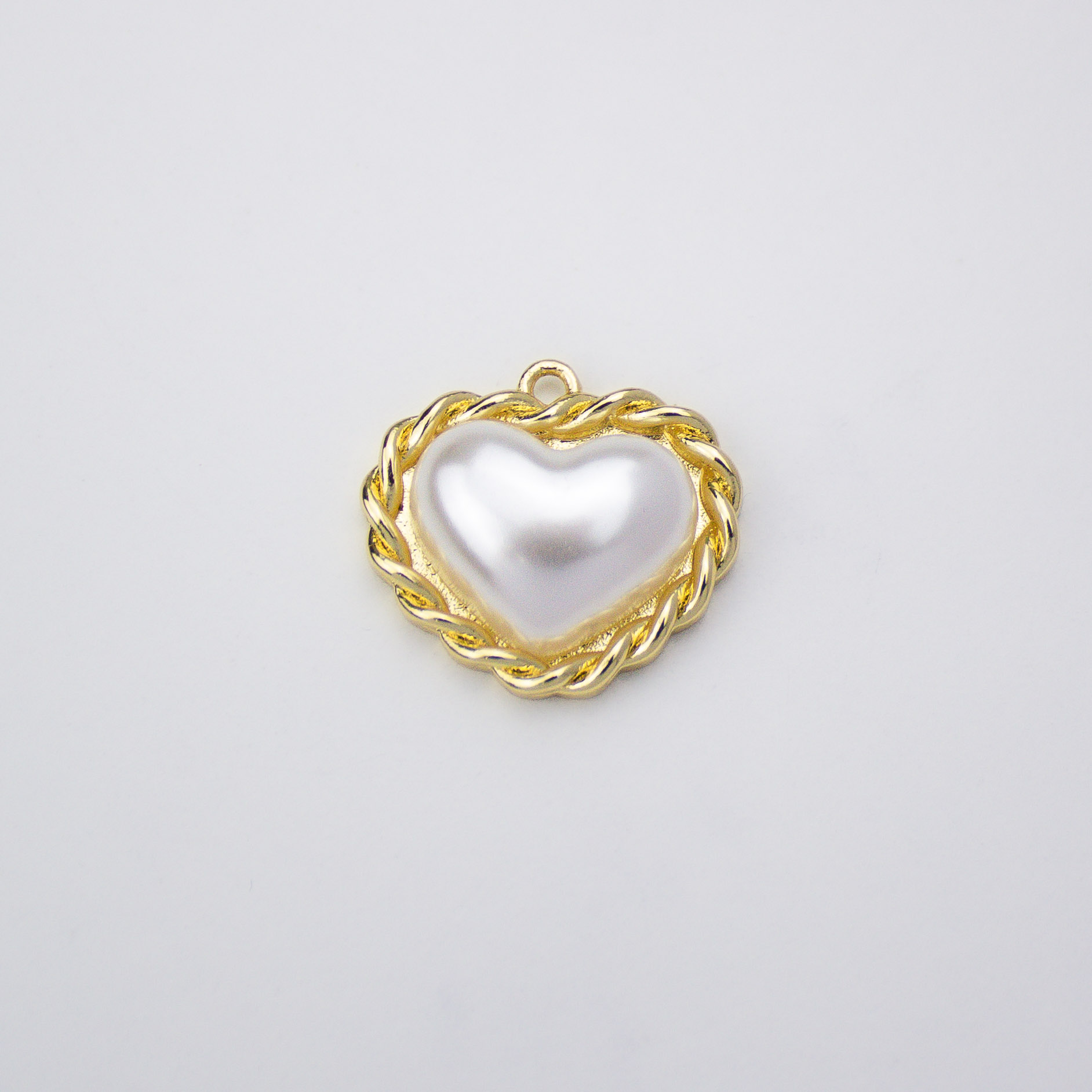 17470 17mm Golden Heart with Pearl Pendant