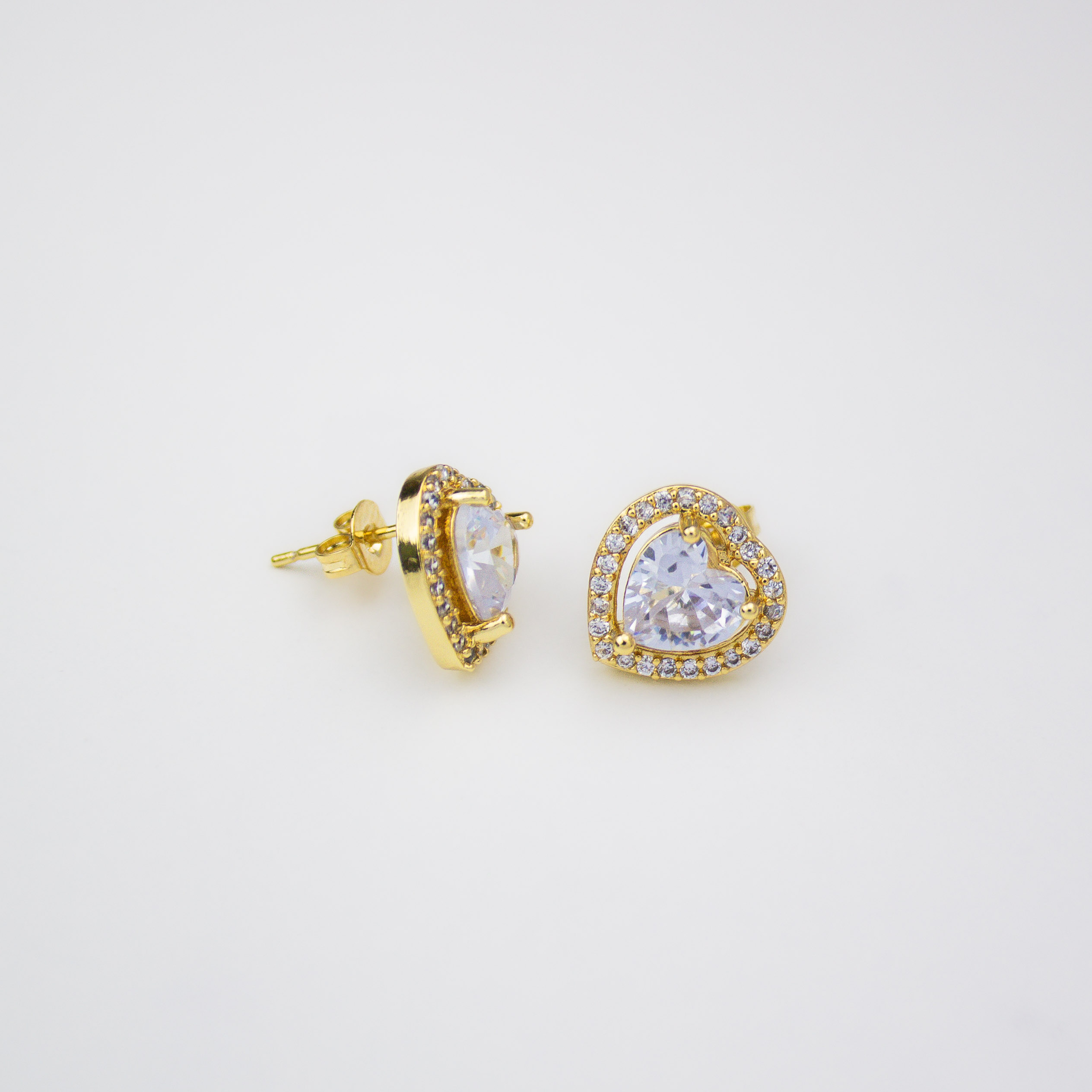 17489 12mm Clear Zircon Heart Earring