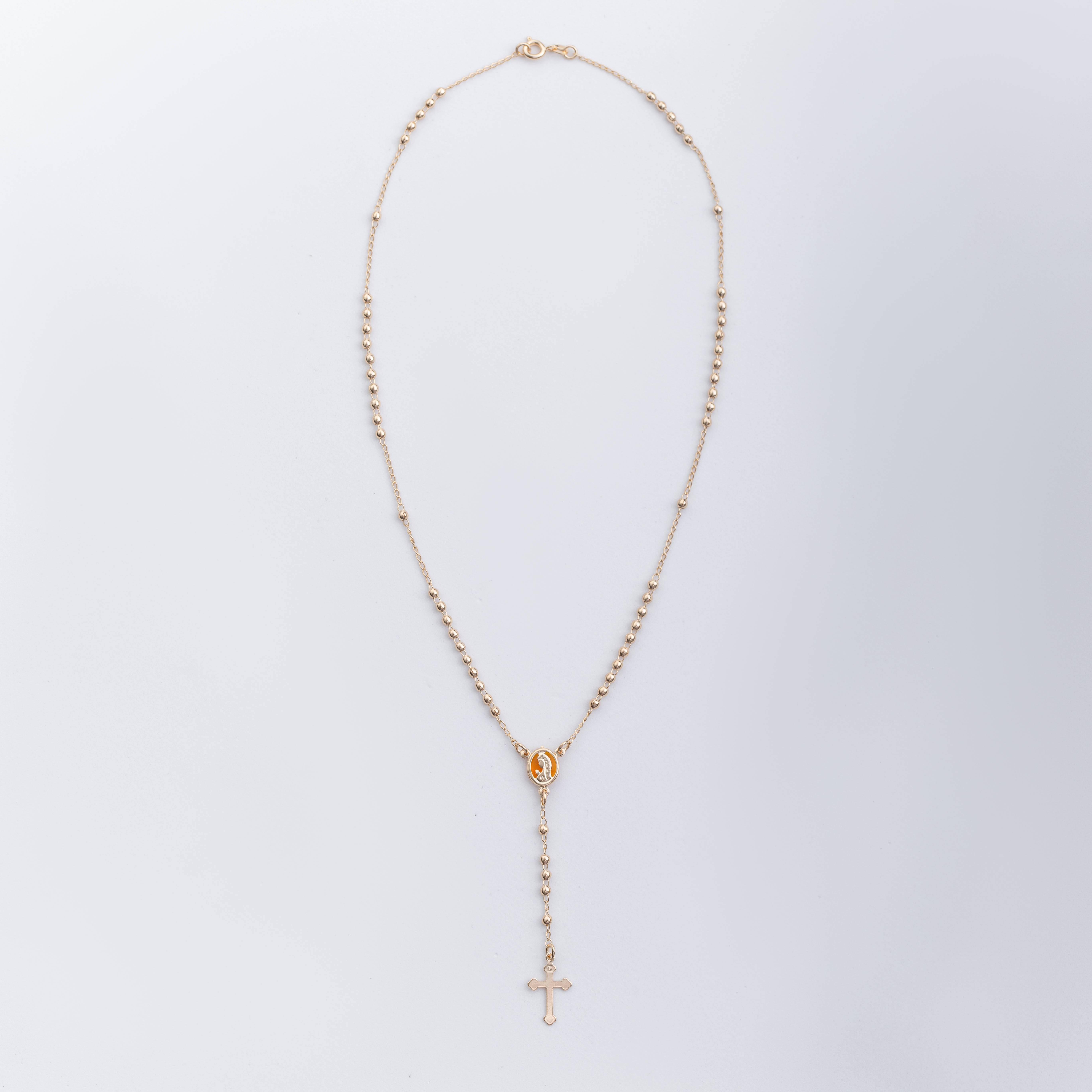 17582 18" Rosary Gold Beads 3mm Amber