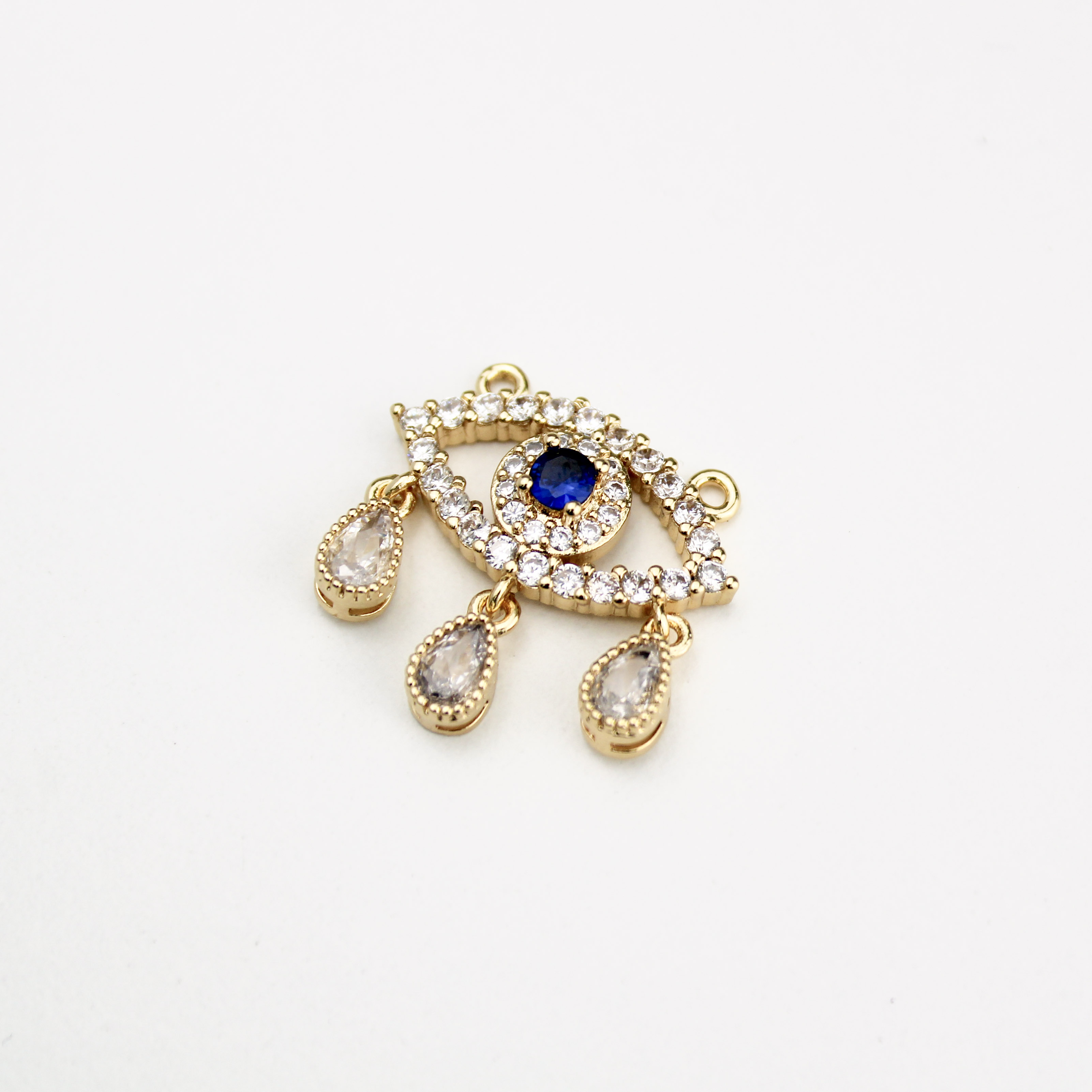 17679 Clear Crystal Evil Eye with Drops Pendant