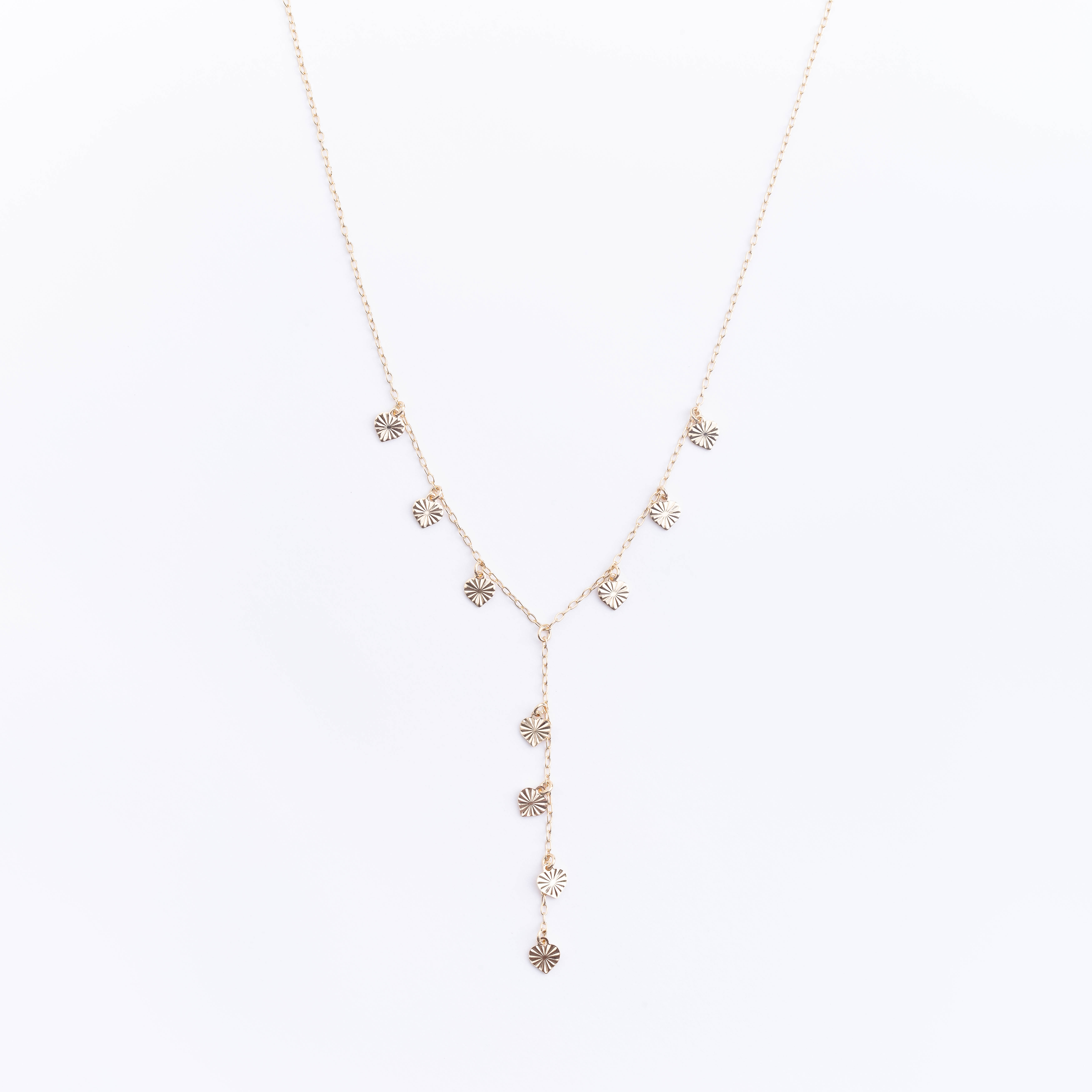 17731 Chain #416 Paper Clip w/ hearts Charms