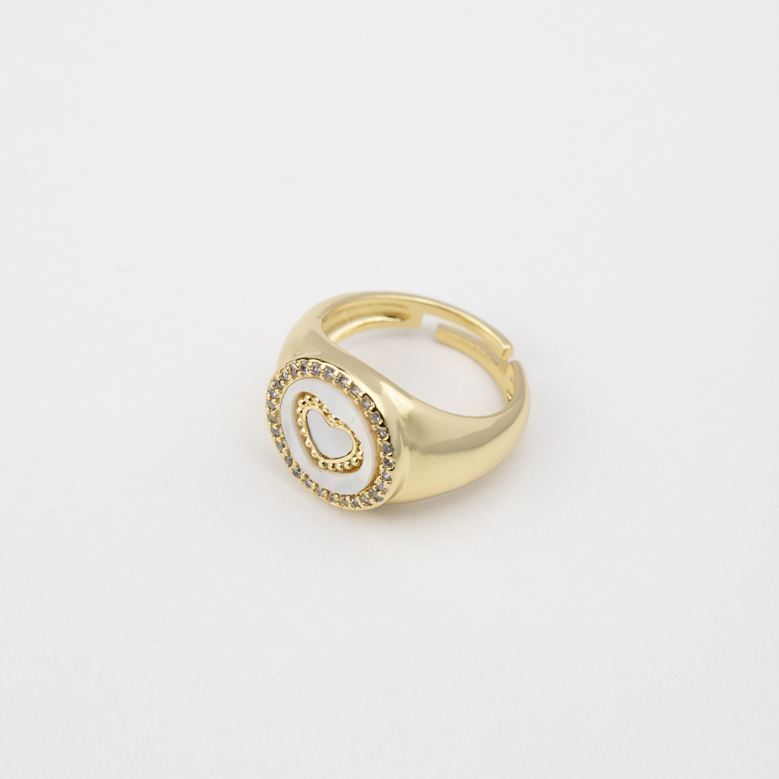 17789 Shell Heart Ring Micropave Round